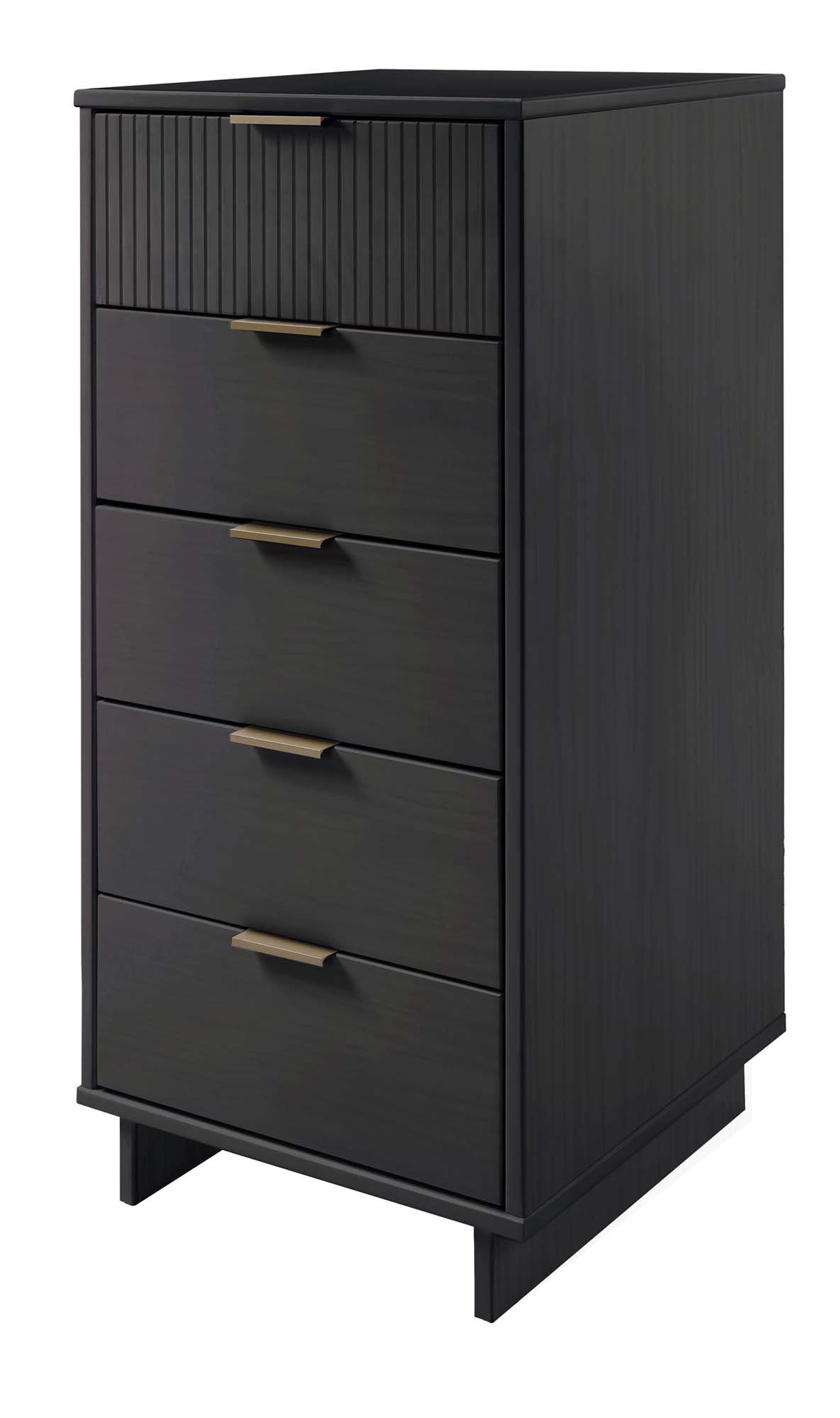 Manhattan Comfort 23" 5 Drawer Dresser, Dark Gray, large