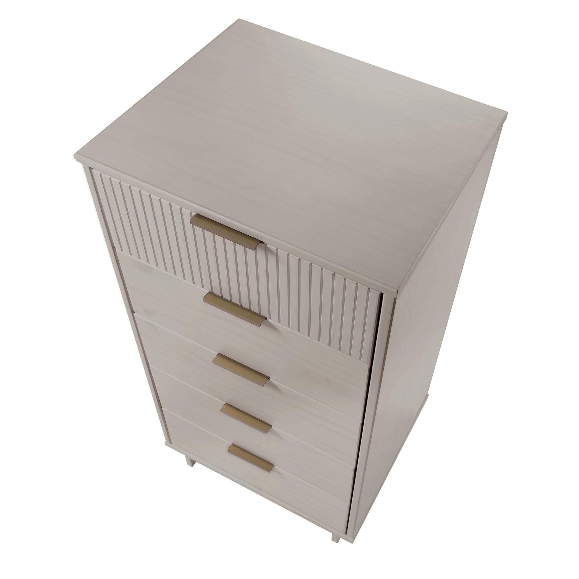 Manhattan Comfort 23" 5 Drawer Dresser, Light Gray, large
