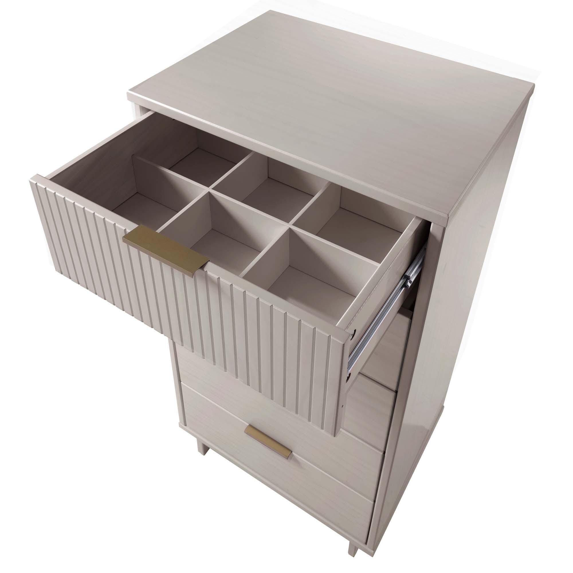 Manhattan Comfort 23" 5 Drawer Dresser, Light Gray, large