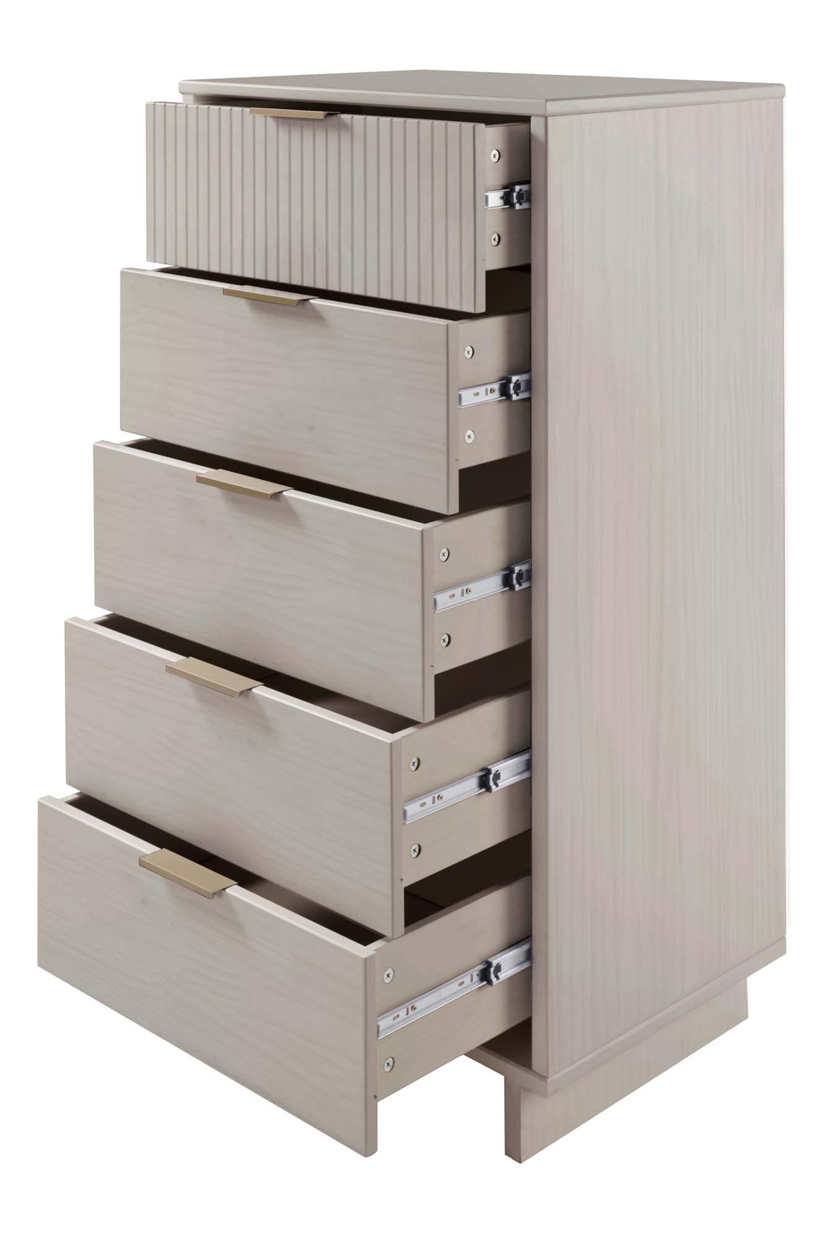 Manhattan Comfort 23" 5 Drawer Dresser, Light Gray, large