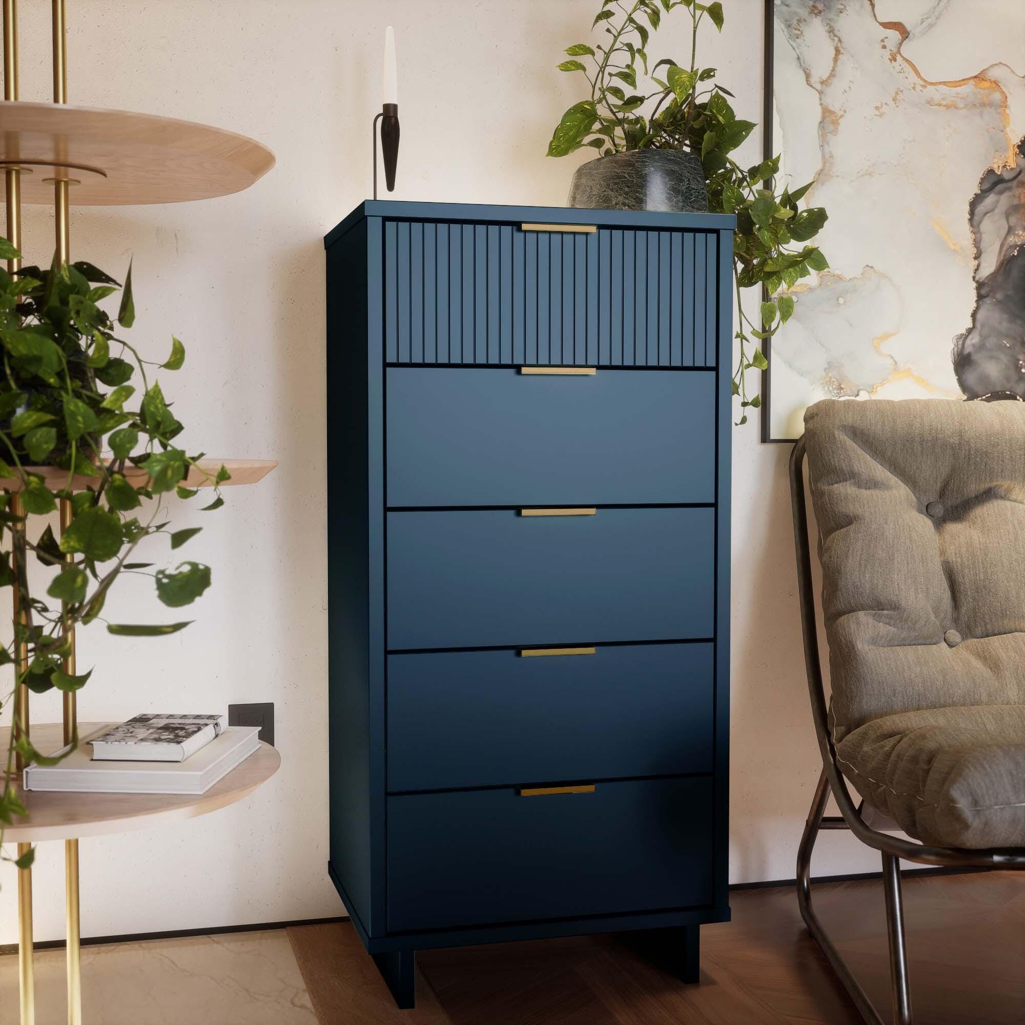 blue 5 drawer dresser Buy Global Furniture Charlie 5-Drawer Chest with LED Light Accents Online –  Jennifer Furniture main image 0
