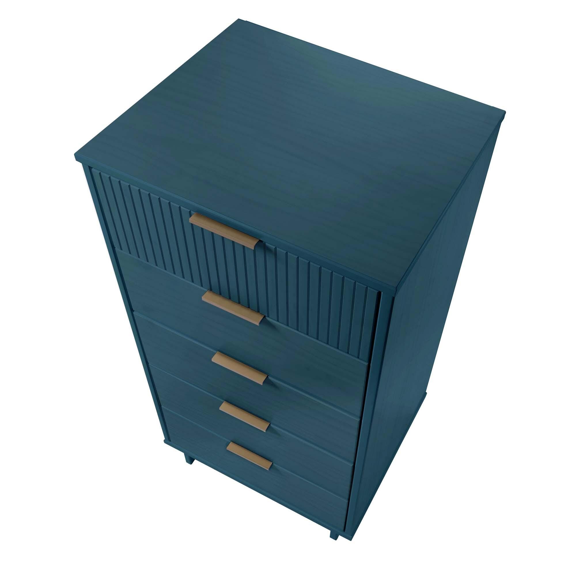 Manhattan Comfort 23" 5 Drawer Dresser, Midnight Blue, large