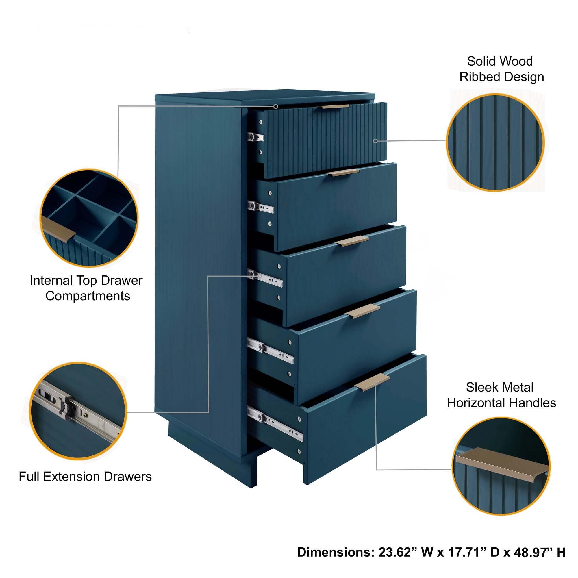Manhattan Comfort 23" 5 Drawer Dresser | Ashley
