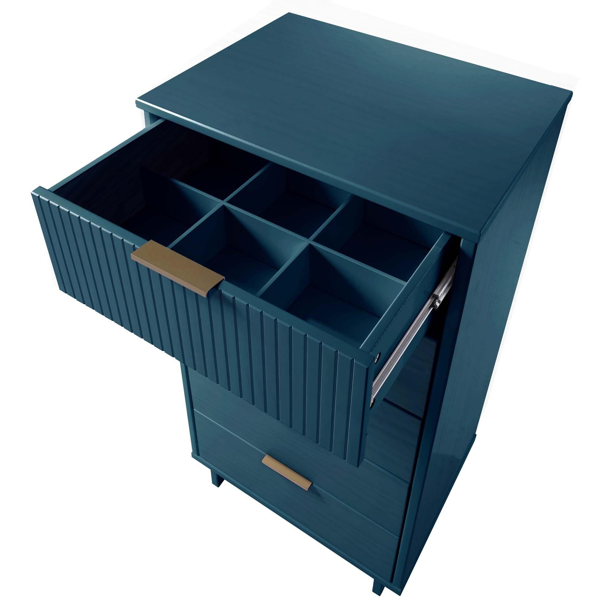 Manhattan Comfort 23" 5 Drawer Dresser, Midnight Blue, large
