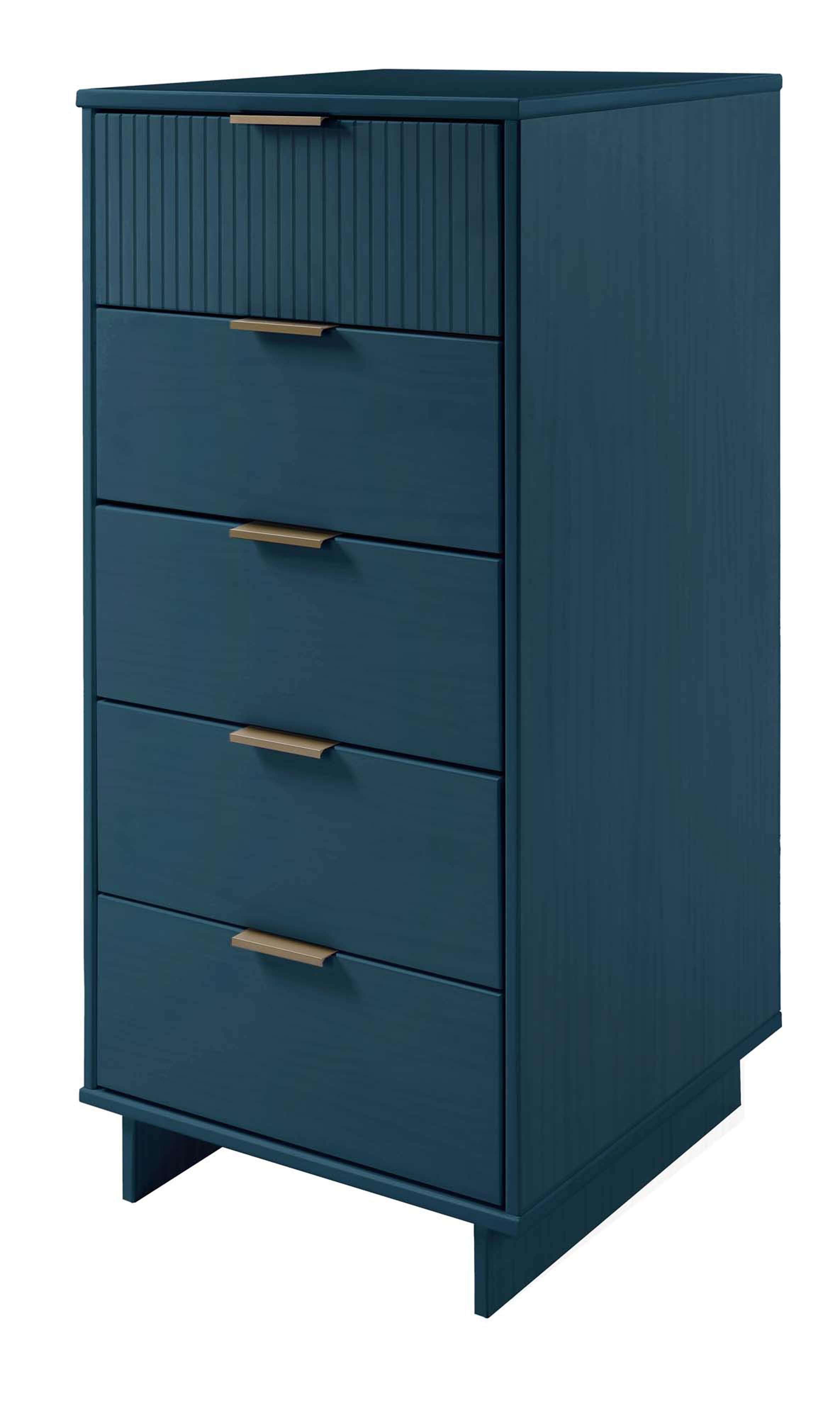 Manhattan Comfort 23" 5 Drawer Dresser, Midnight Blue, large