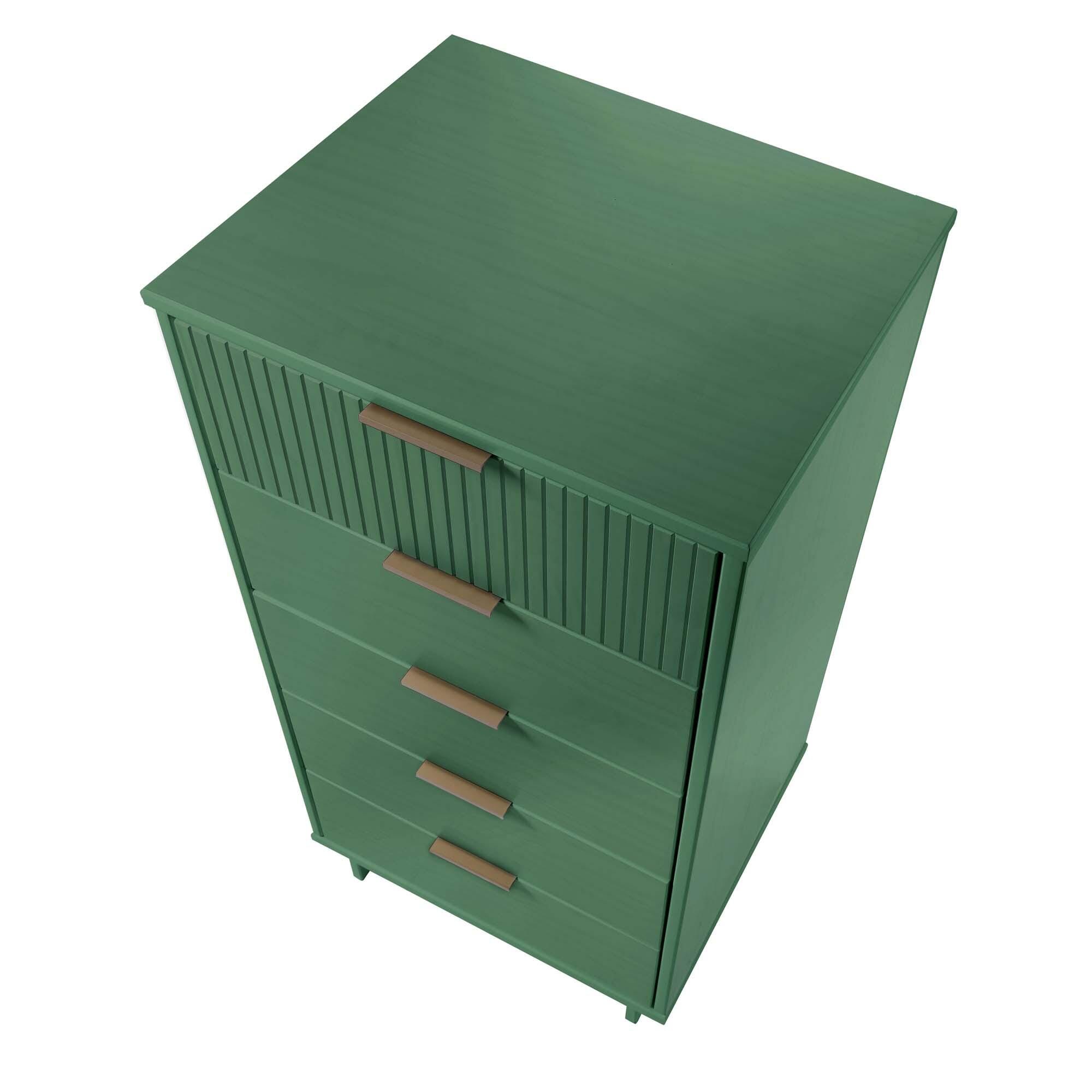 Manhattan Comfort 23" 5 Drawer Dresser, Sage Green, large