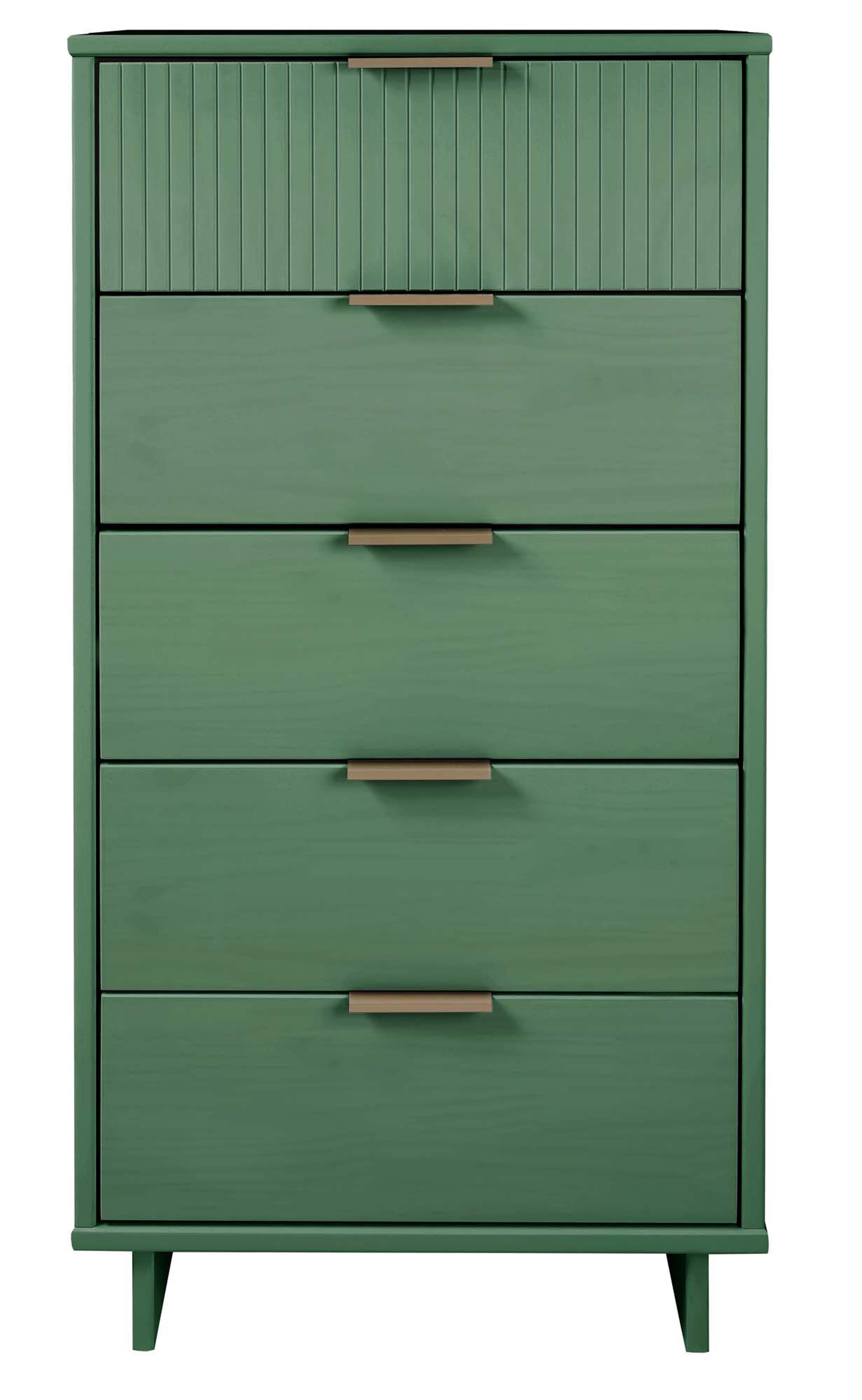Manhattan Comfort 23" 5 Drawer Dresser, Sage Green, large