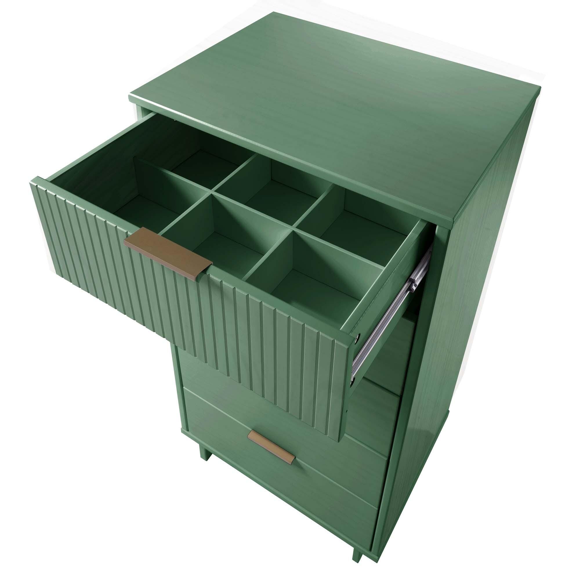 Manhattan Comfort 23" 5 Drawer Dresser, Sage Green, large