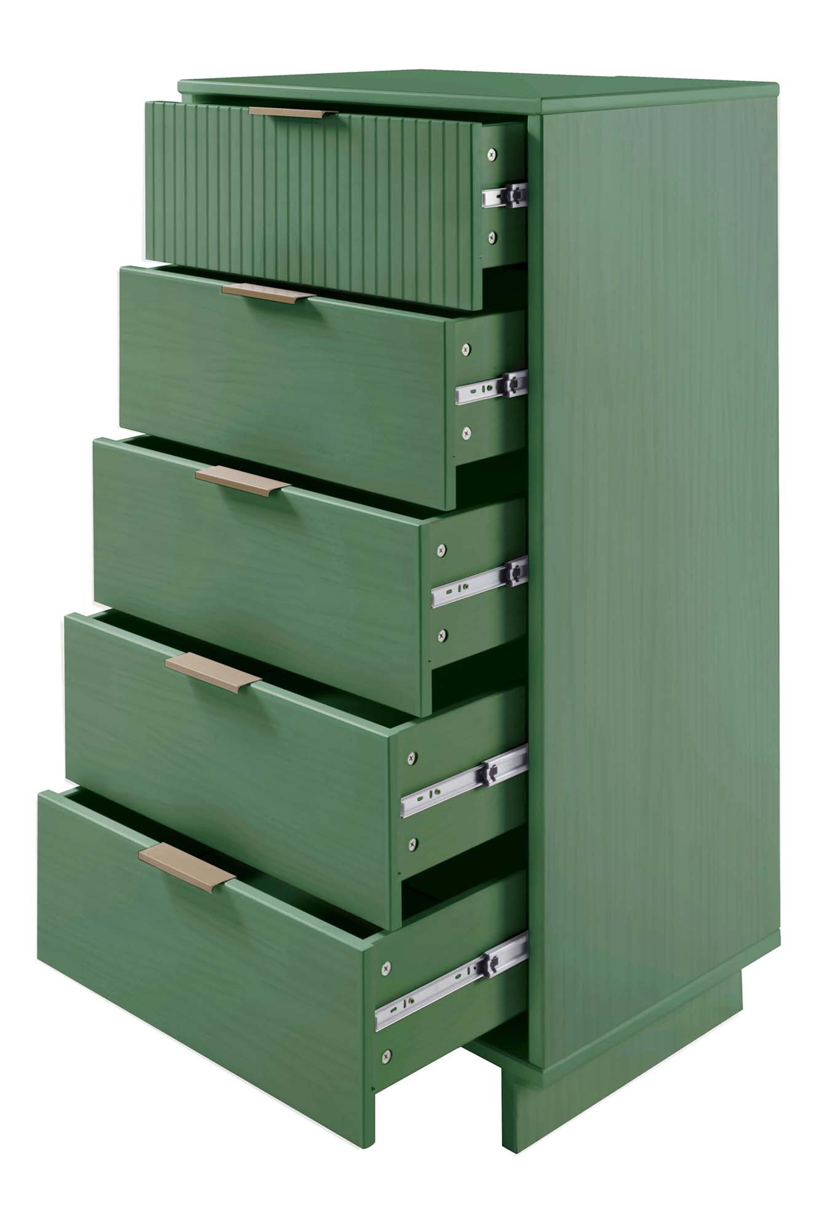 Manhattan Comfort 23" 5 Drawer Dresser, Sage Green, large