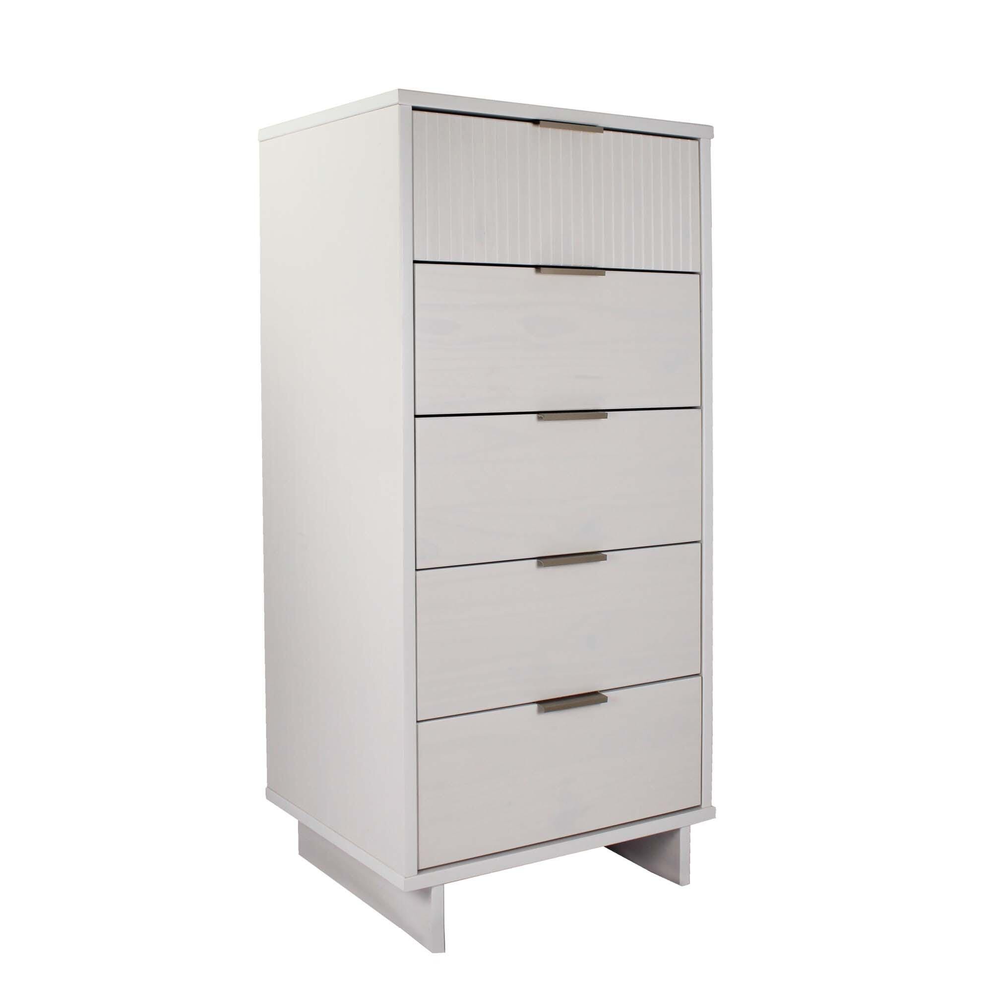 Manhattan Comfort 23" 5 Drawer Dresser, White, large