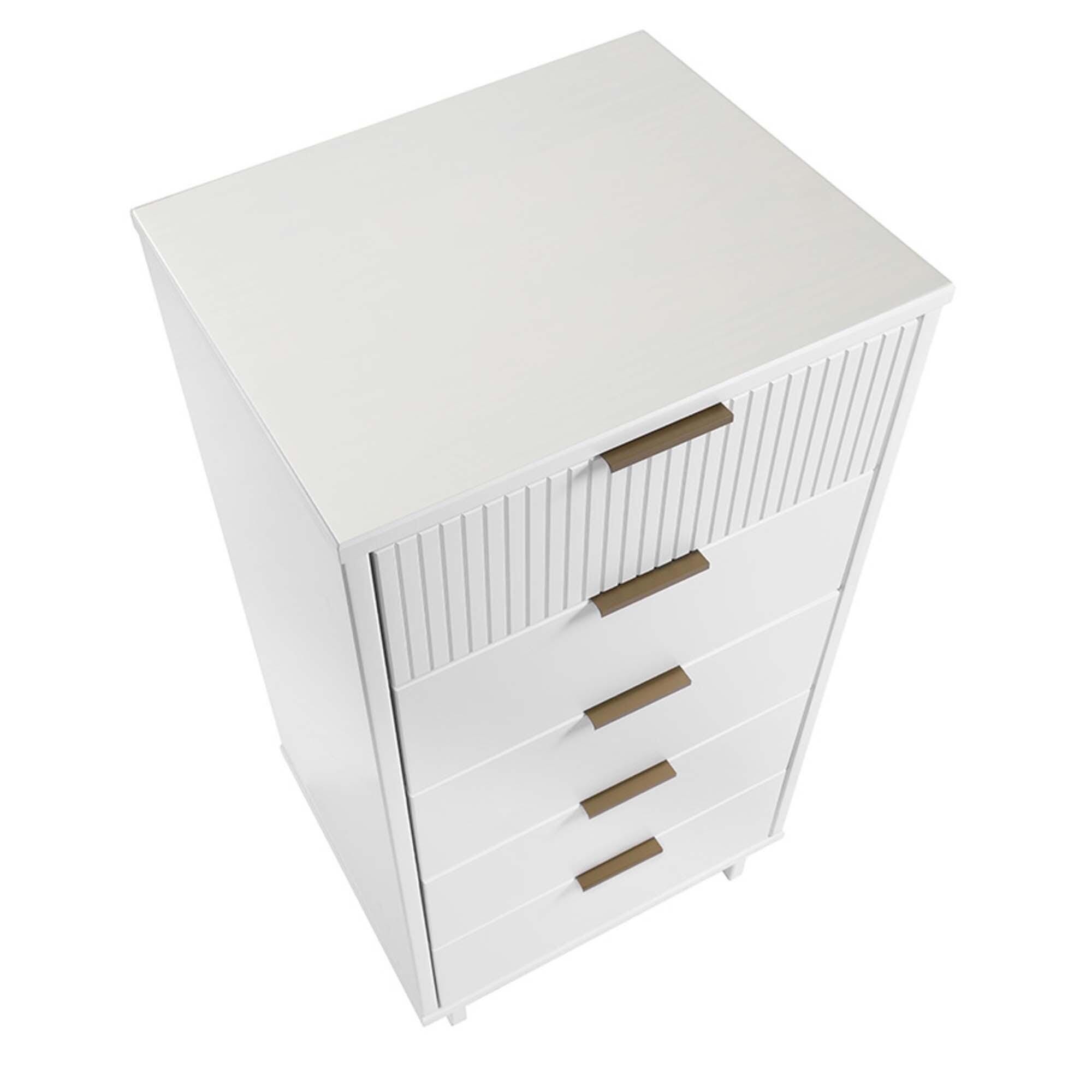 Manhattan Comfort 23" 5 Drawer Dresser, White, large