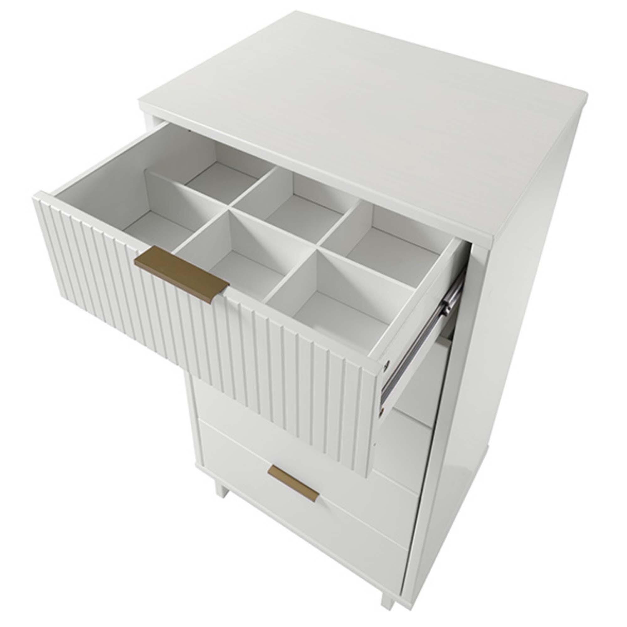 Manhattan Comfort 23" 5 Drawer Dresser, White, large