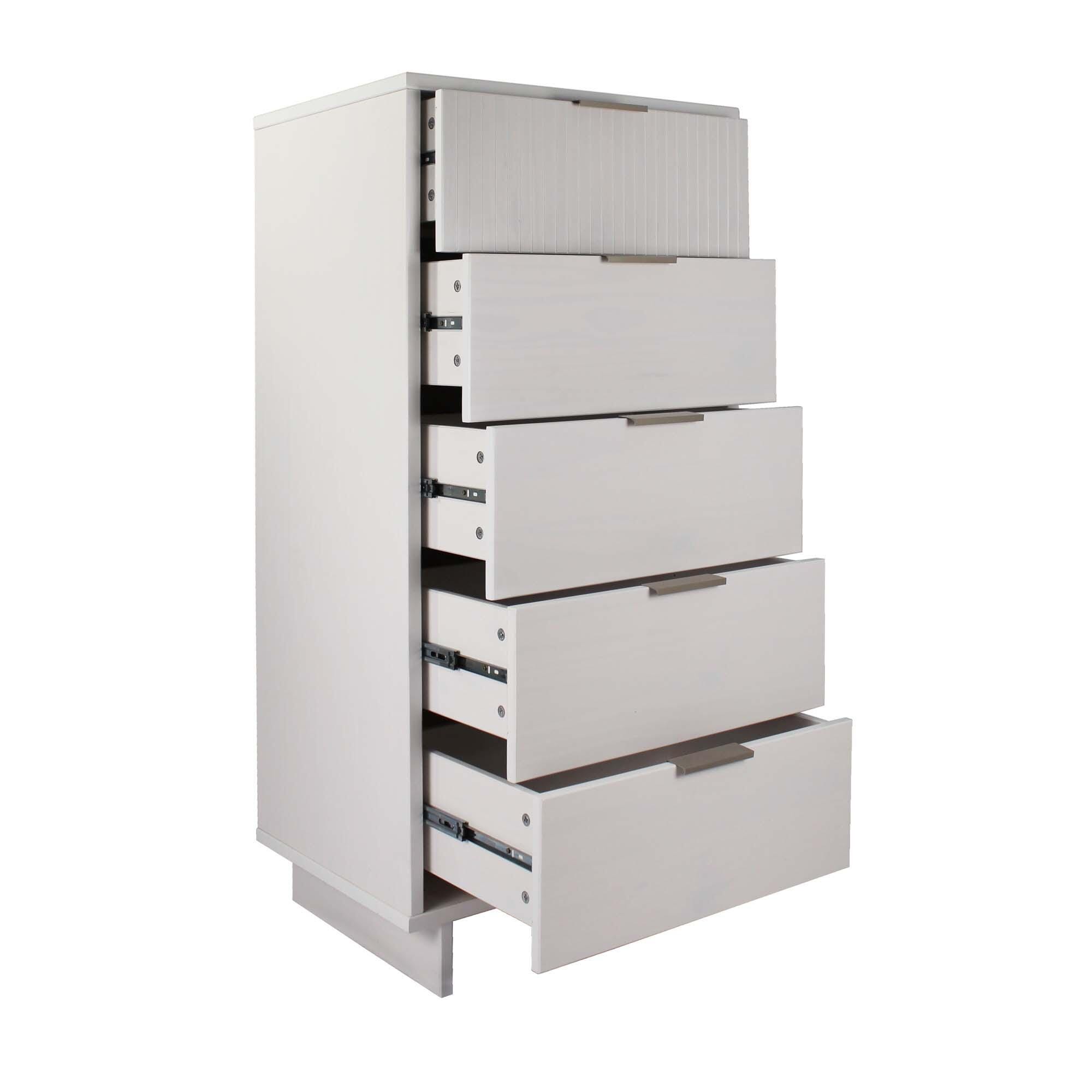 Manhattan Comfort 23" 5 Drawer Dresser, White, large