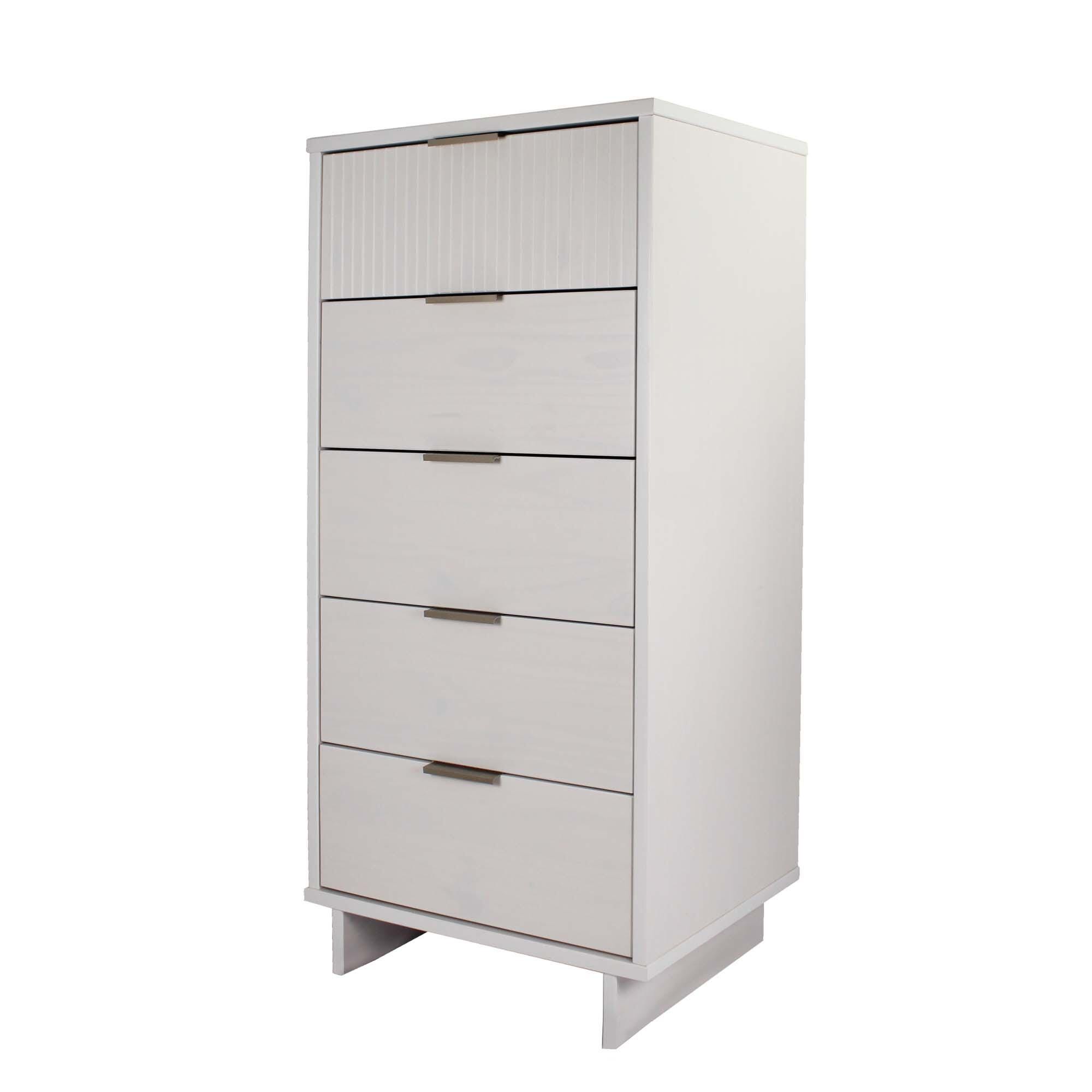 Manhattan Comfort 23" 5 Drawer Dresser, White, large