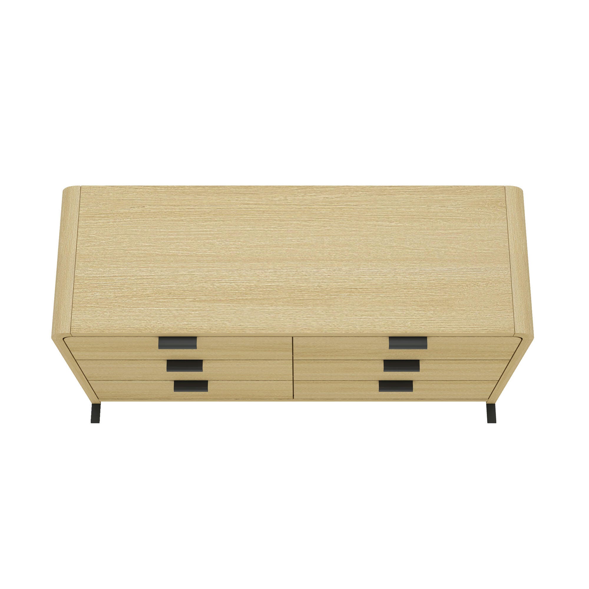 Manhattan Comfort Grace 60" 6 Drawers Double Dresser, Natural/Black, large