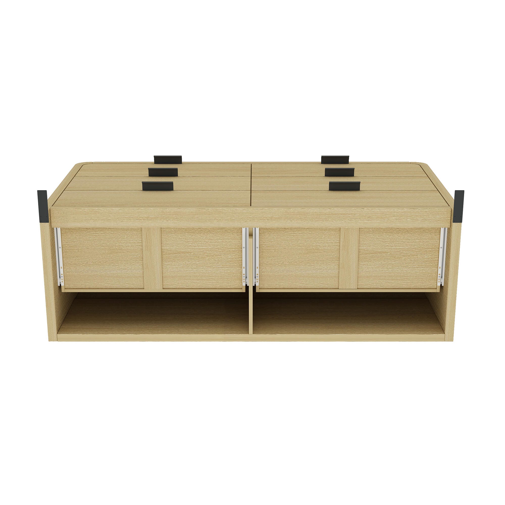 Manhattan Comfort Grace 60" 6 Drawers Double Dresser, Natural/Black, large