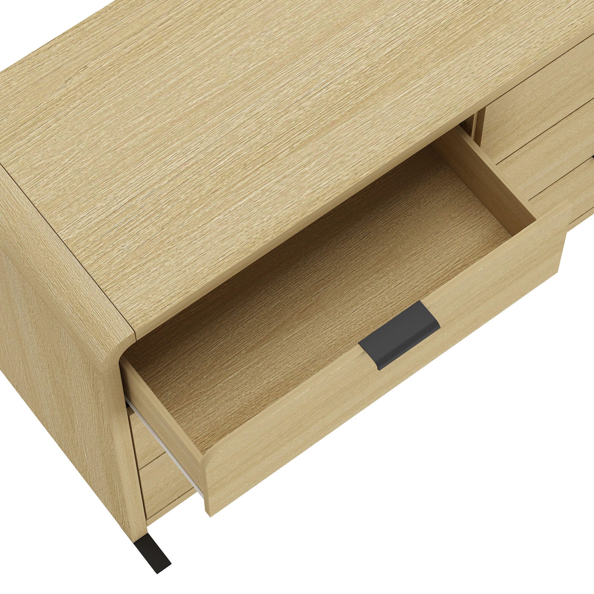 Manhattan Comfort Grace 60" 6 Drawers Double Dresser, Natural/Black, large