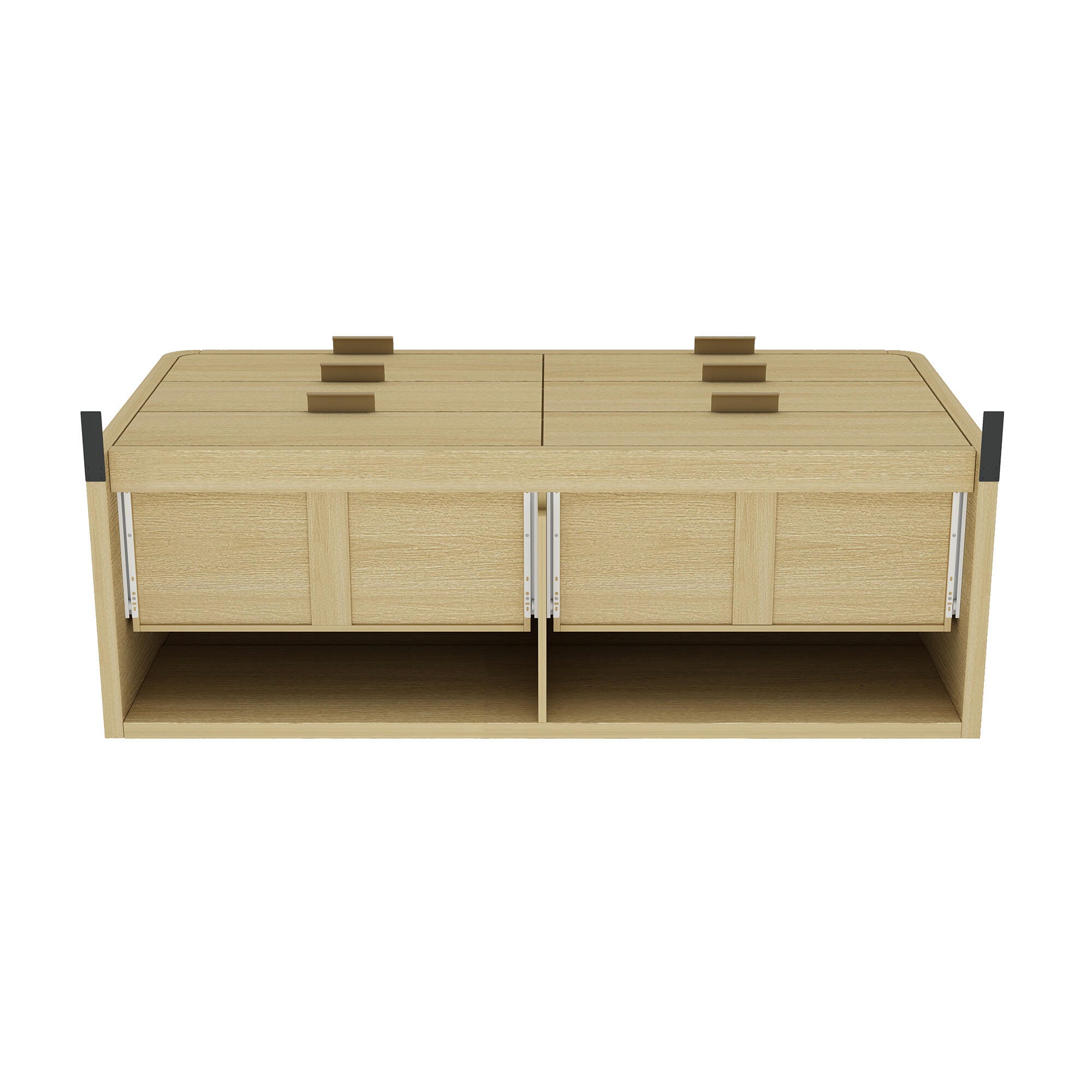 Manhattan Comfort Grace 60" 6 Drawers Double Dresser, Natural/Gold, large