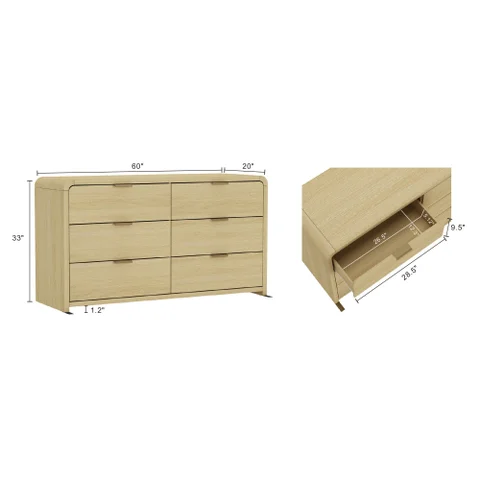 Manhattan Comfort Grace 60" 6 Drawers Double Dresser | Ashley Manhattan Comfort Grace 60" 6 Drawers Double Dresser | Ashley
