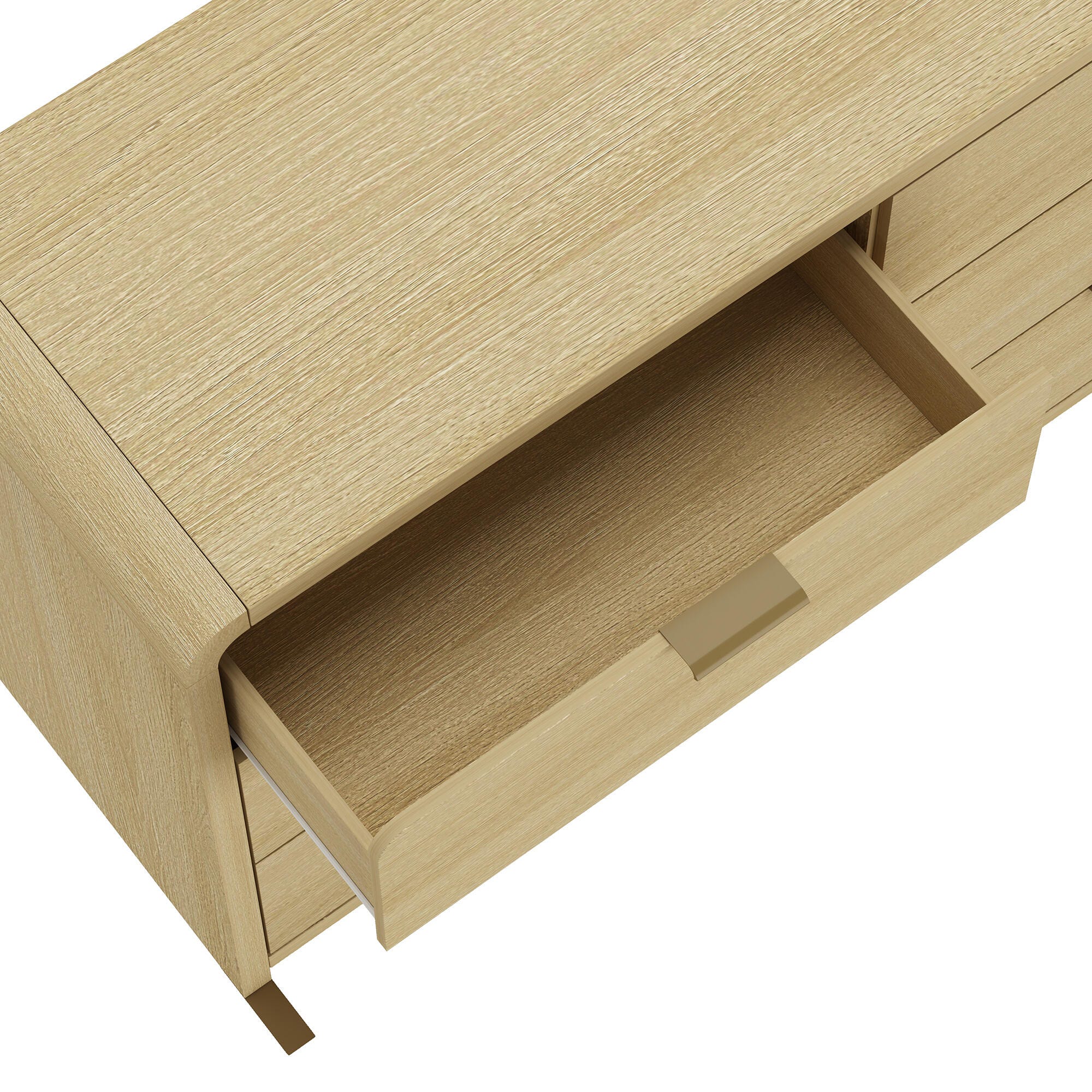 Manhattan Comfort Grace 60" 6 Drawers Double Dresser, Natural/Gold, large