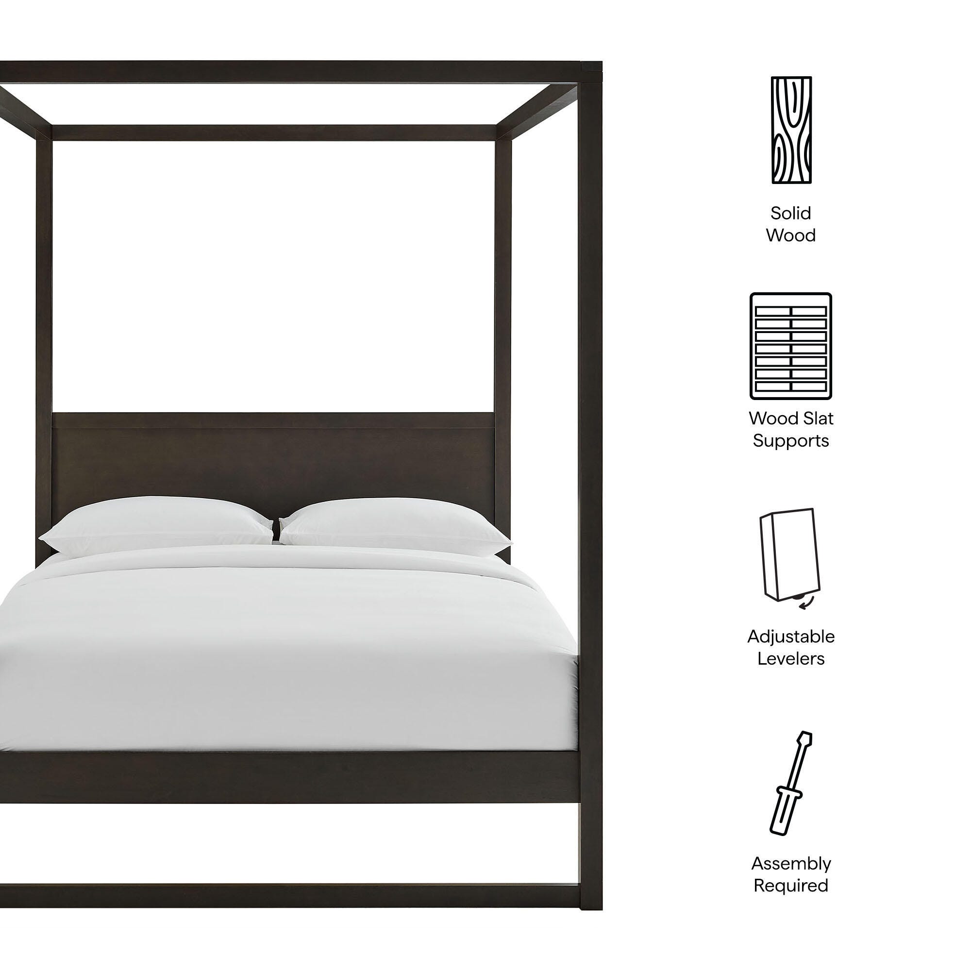 Modway Alva Queen Platform Bed, Smoked Oak, large