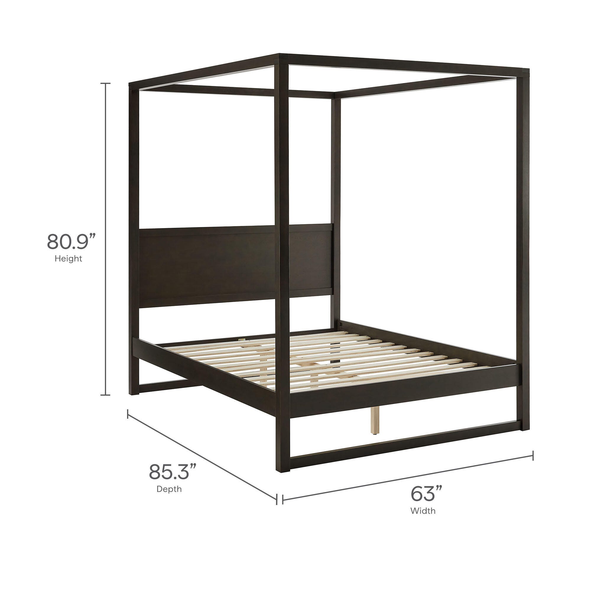 Modway Alva Queen Platform Bed, Smoked Oak, large