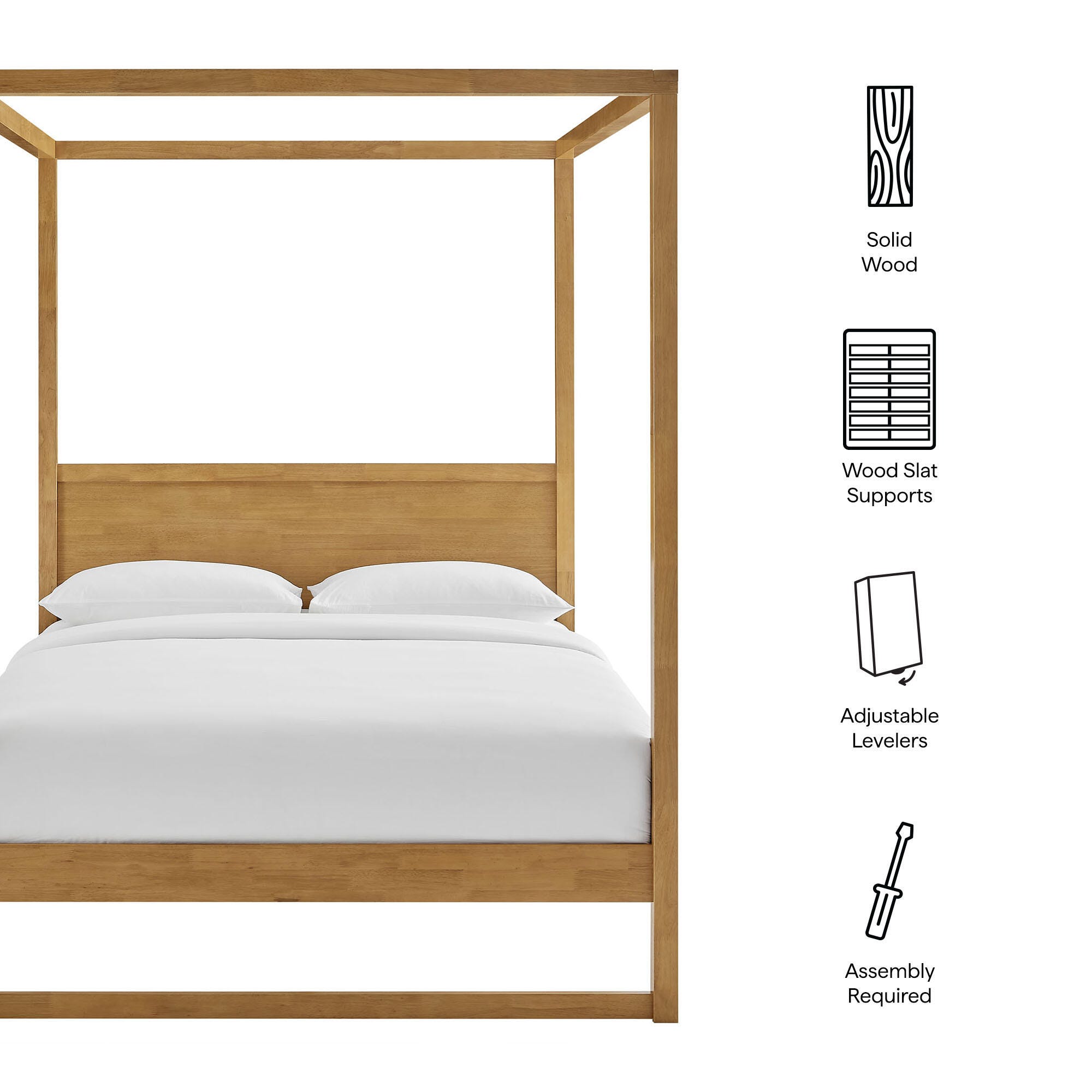 Modway Alva Queen Platform Bed, Oak, large