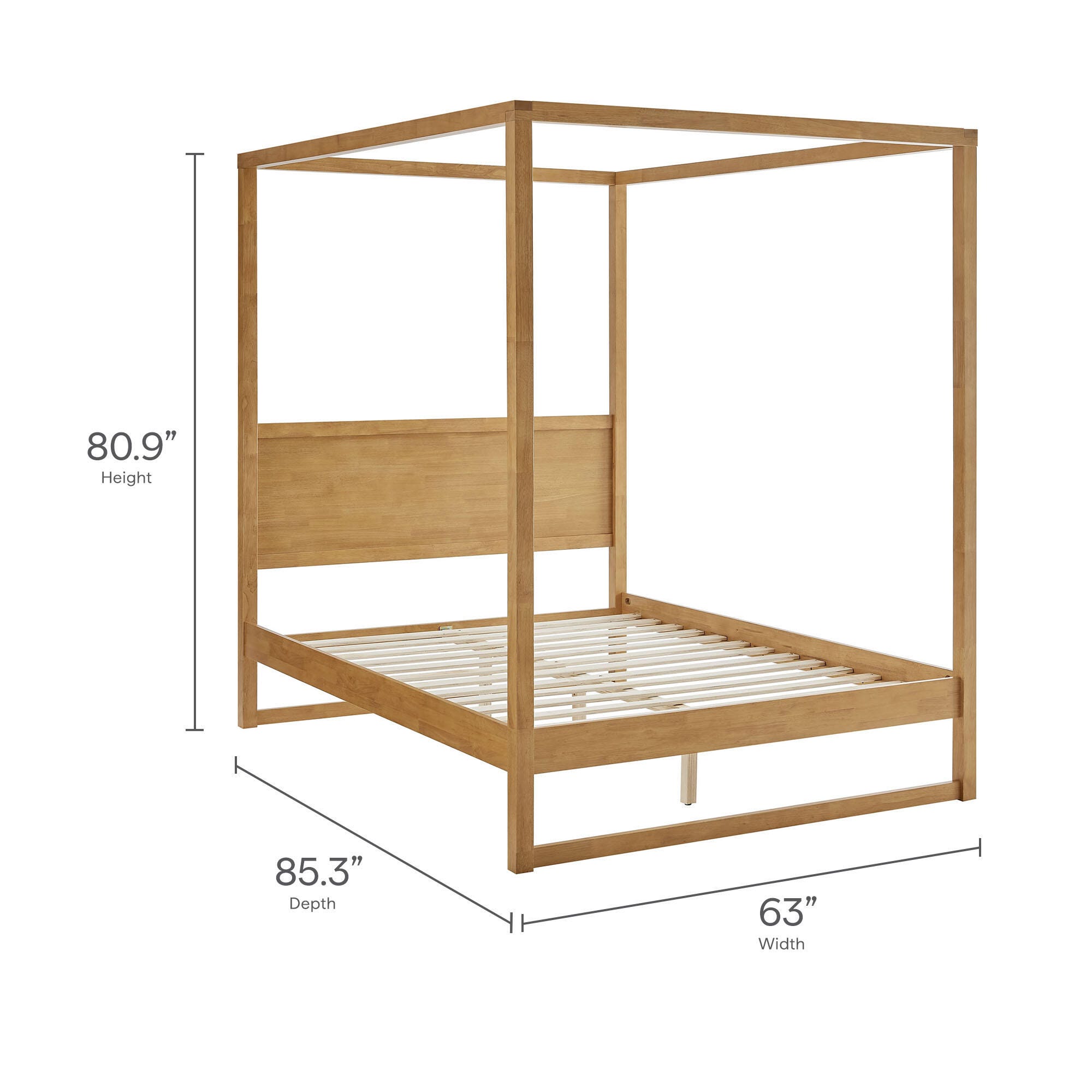 Modway Alva Queen Platform Bed, Oak, large