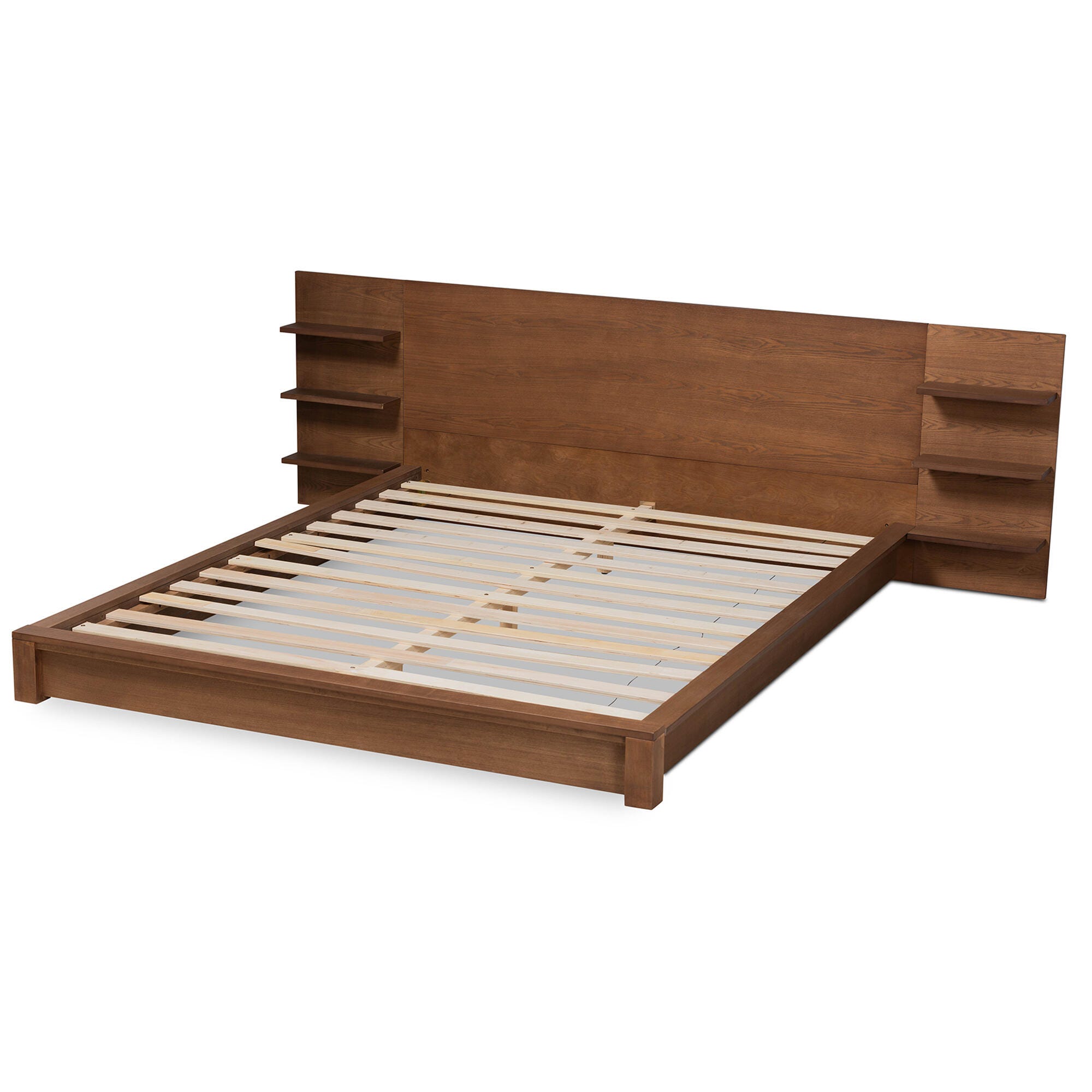 Baxton Studio Elina King Platform Bed With Storage, , large