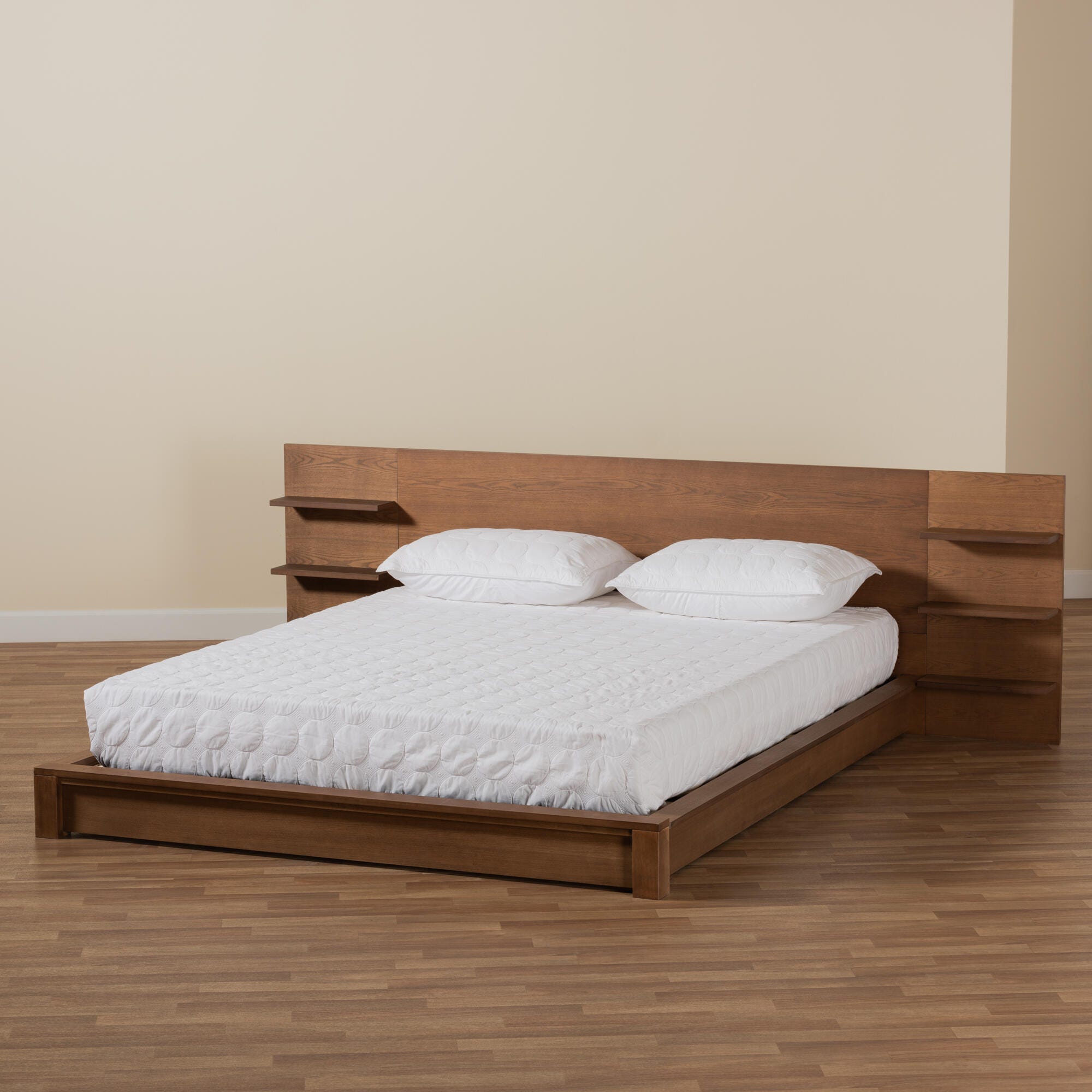 Baxton Studio Elina King Platform Bed With Storage, , large