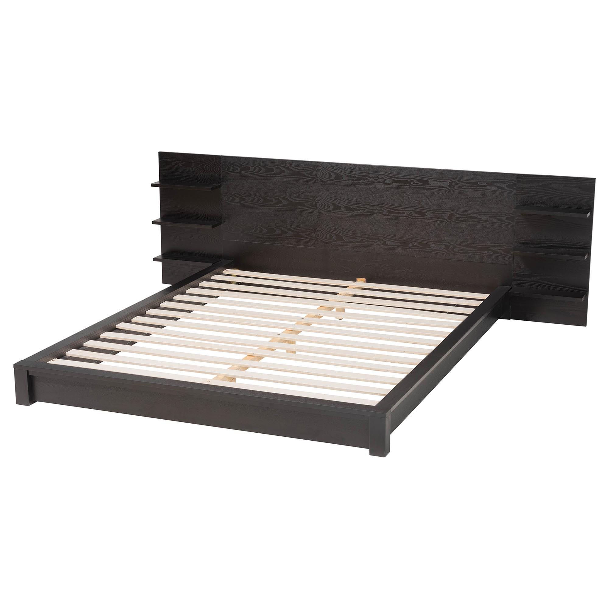 Baxton Studio Elina Queen Platform Bed With Storage, , large