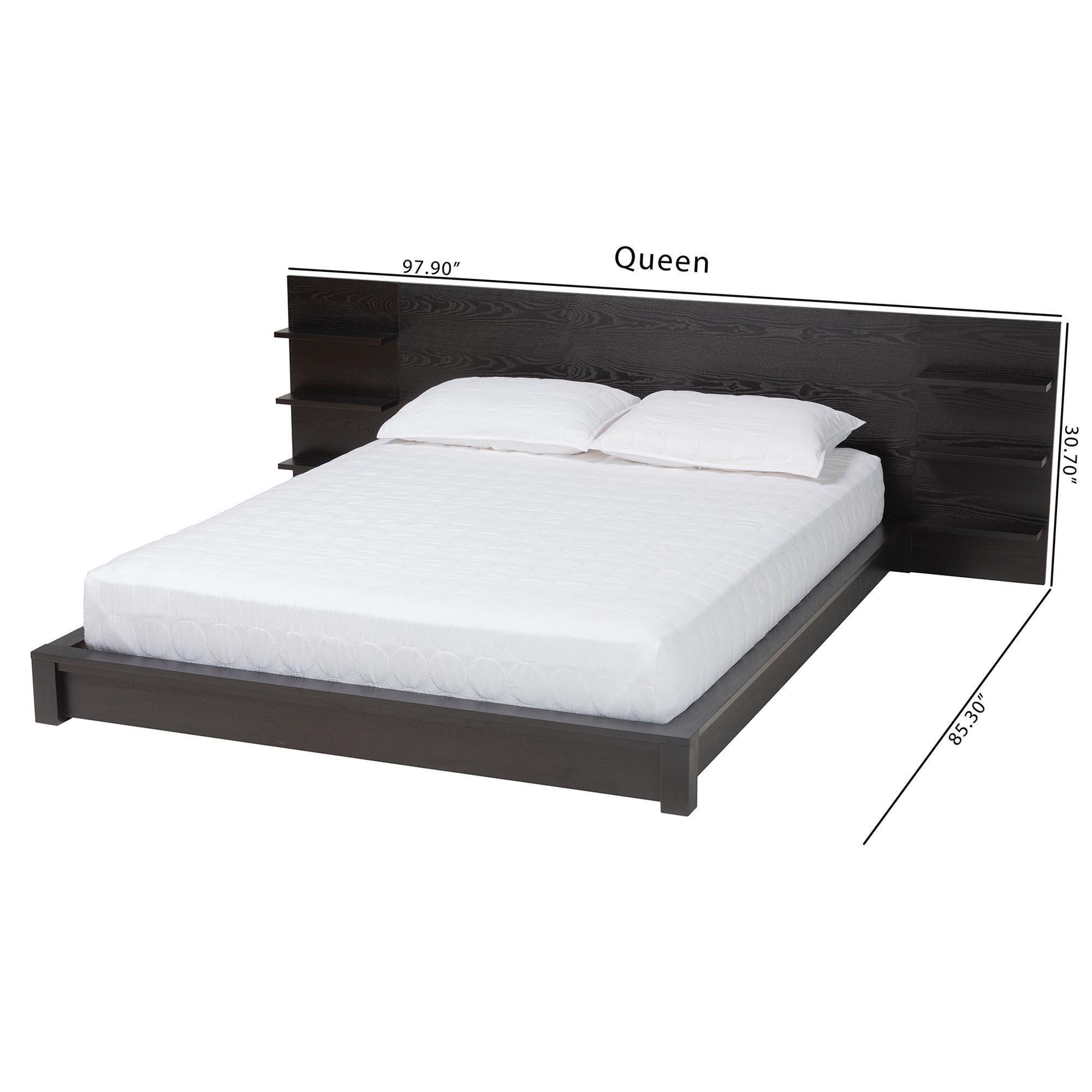 Baxton Studio Elina Queen Platform Bed With Storage, , large