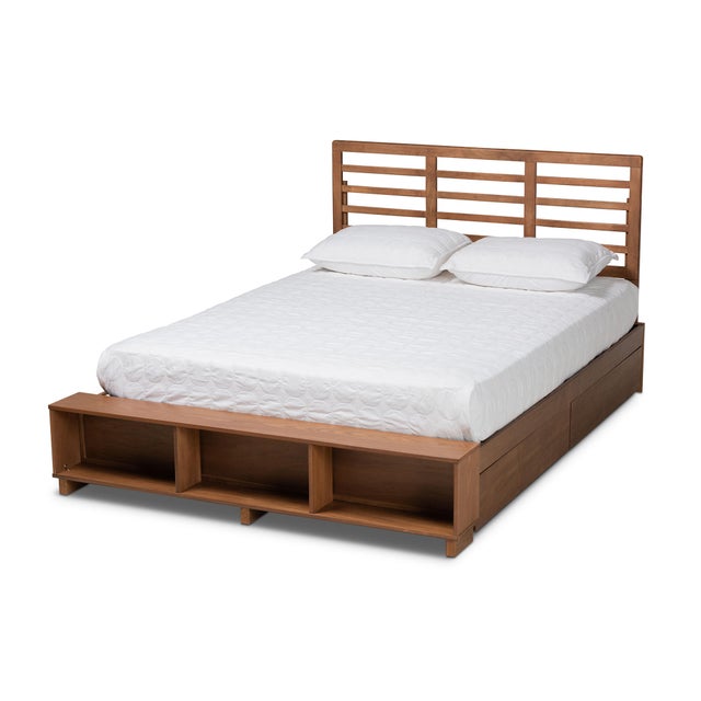 Baxton Studio Milana King Platform Bed With Storage