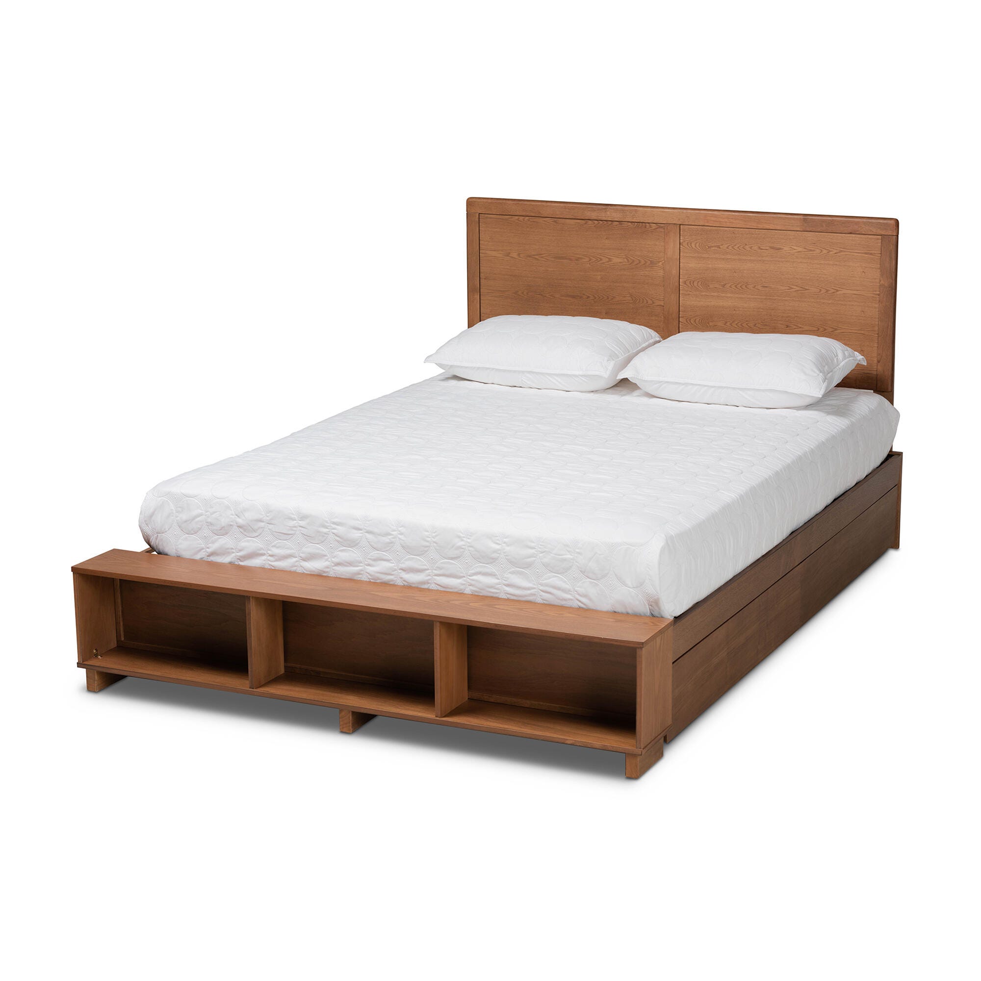 Baxton Studio Tamsin Queen Platform Bed With Storage, , large