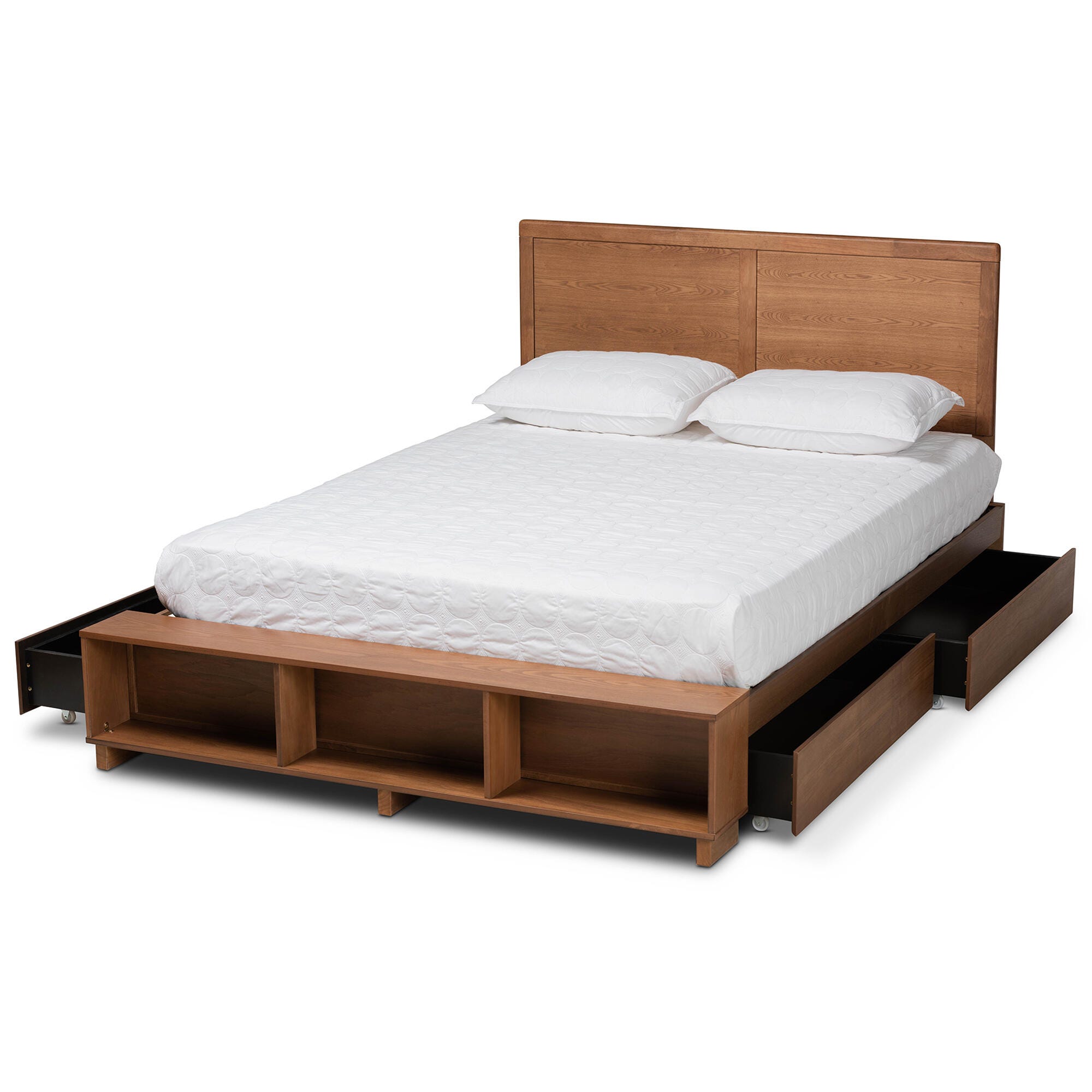 Baxton Studio Tamsin Queen Platform Bed With Storage, , large