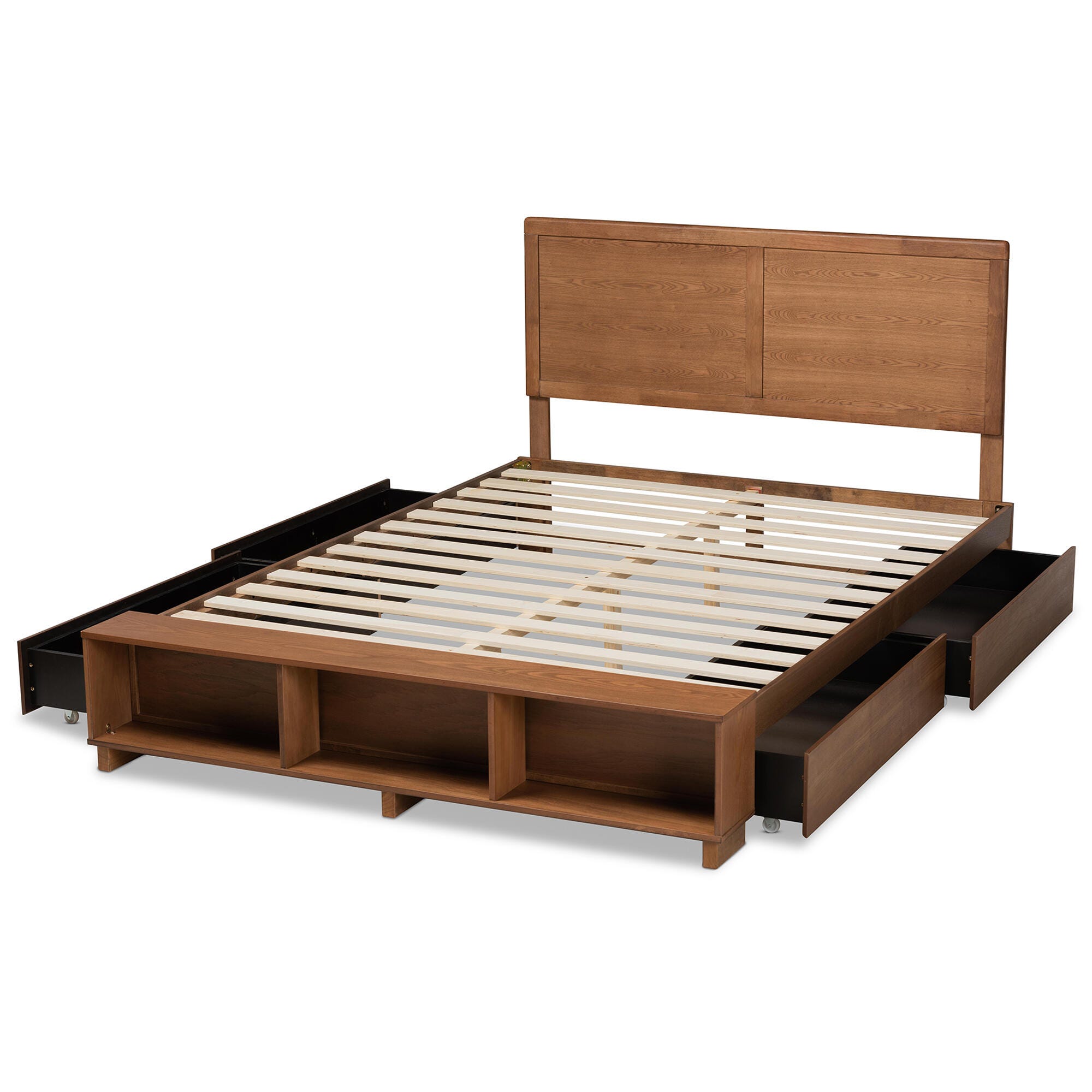 Baxton Studio Tamsin Queen Platform Bed With Storage, , large