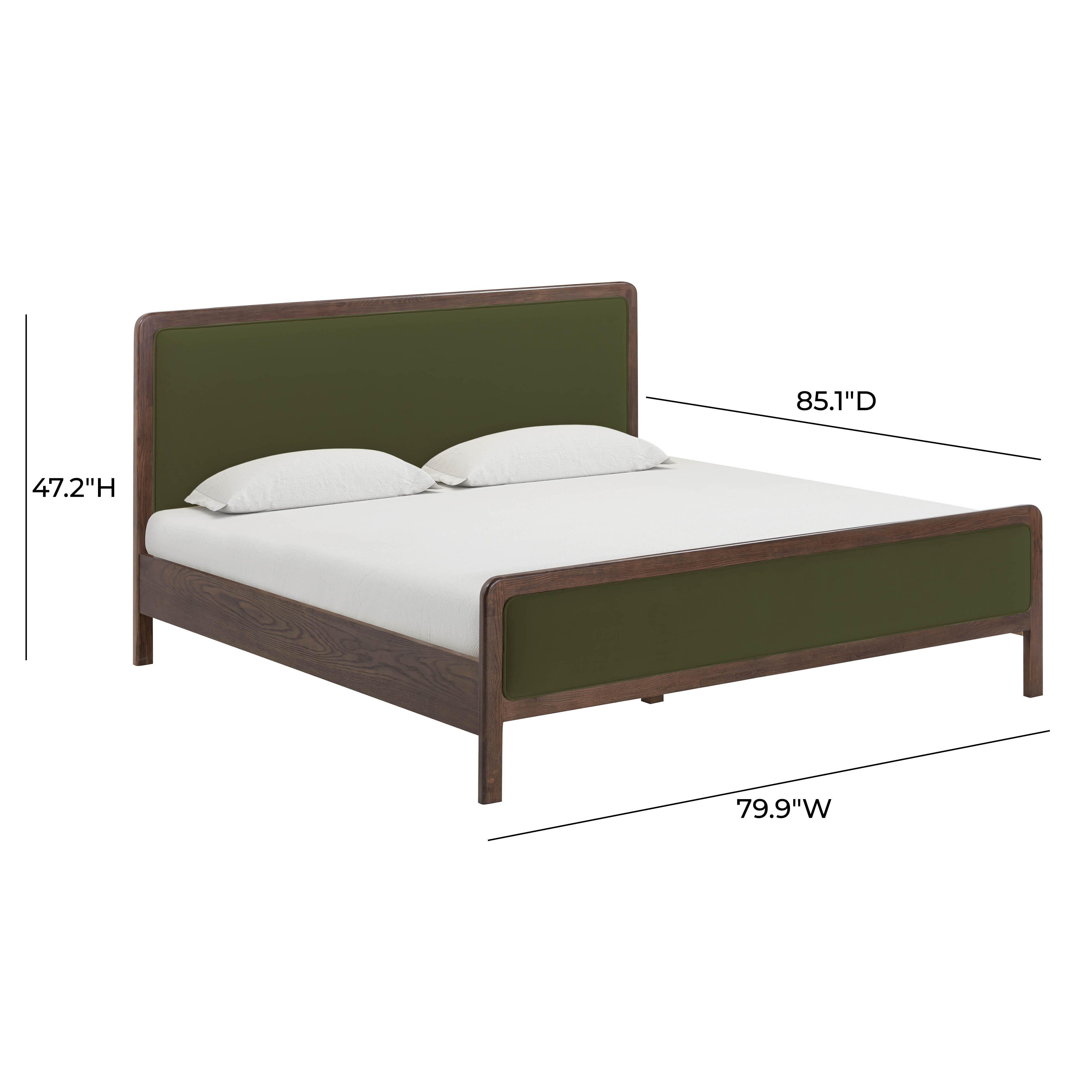 TOV Furniture Hella King Panel Bed, Forest Green, large
