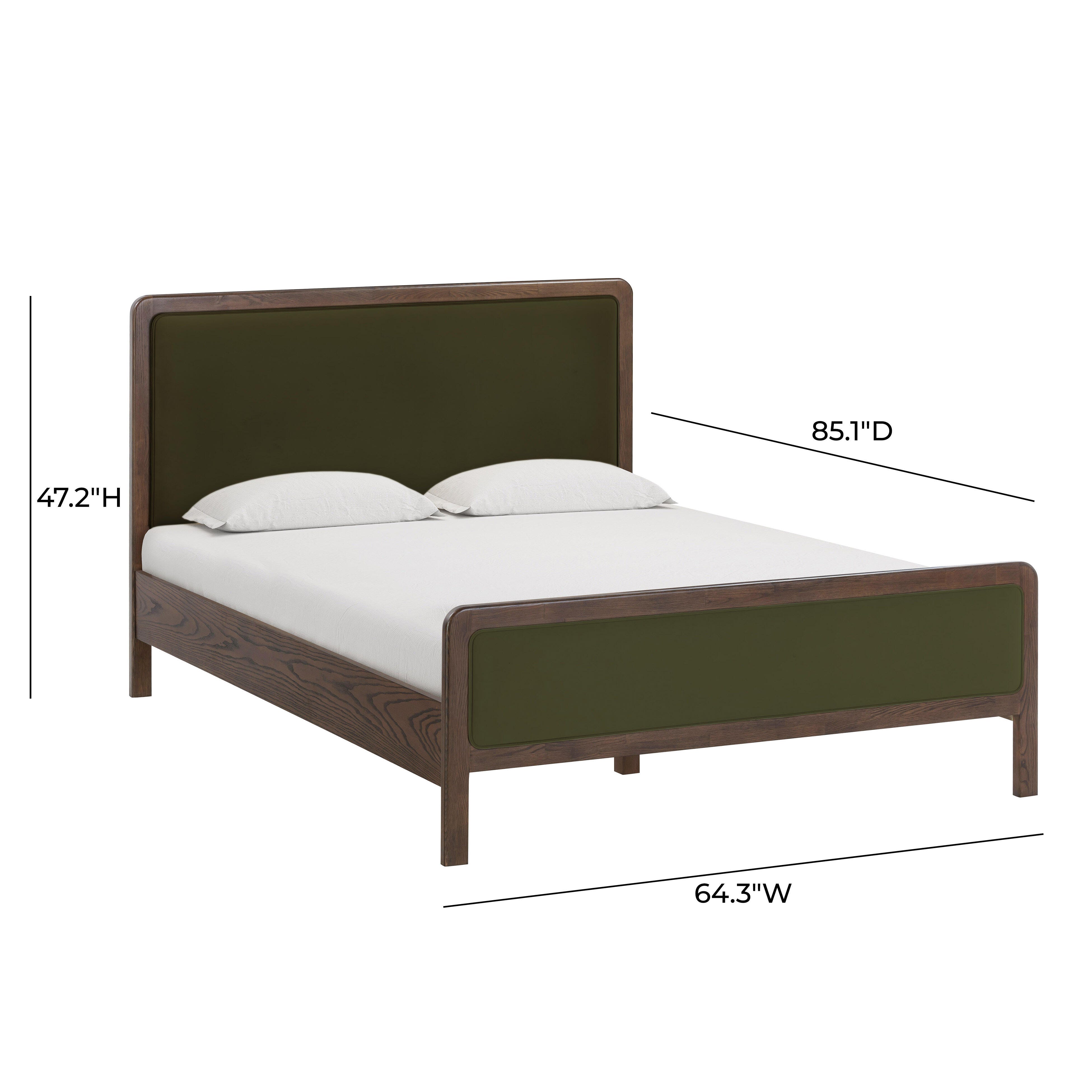 TOV Furniture Hella Queen Panel Bed, Forest Green, large