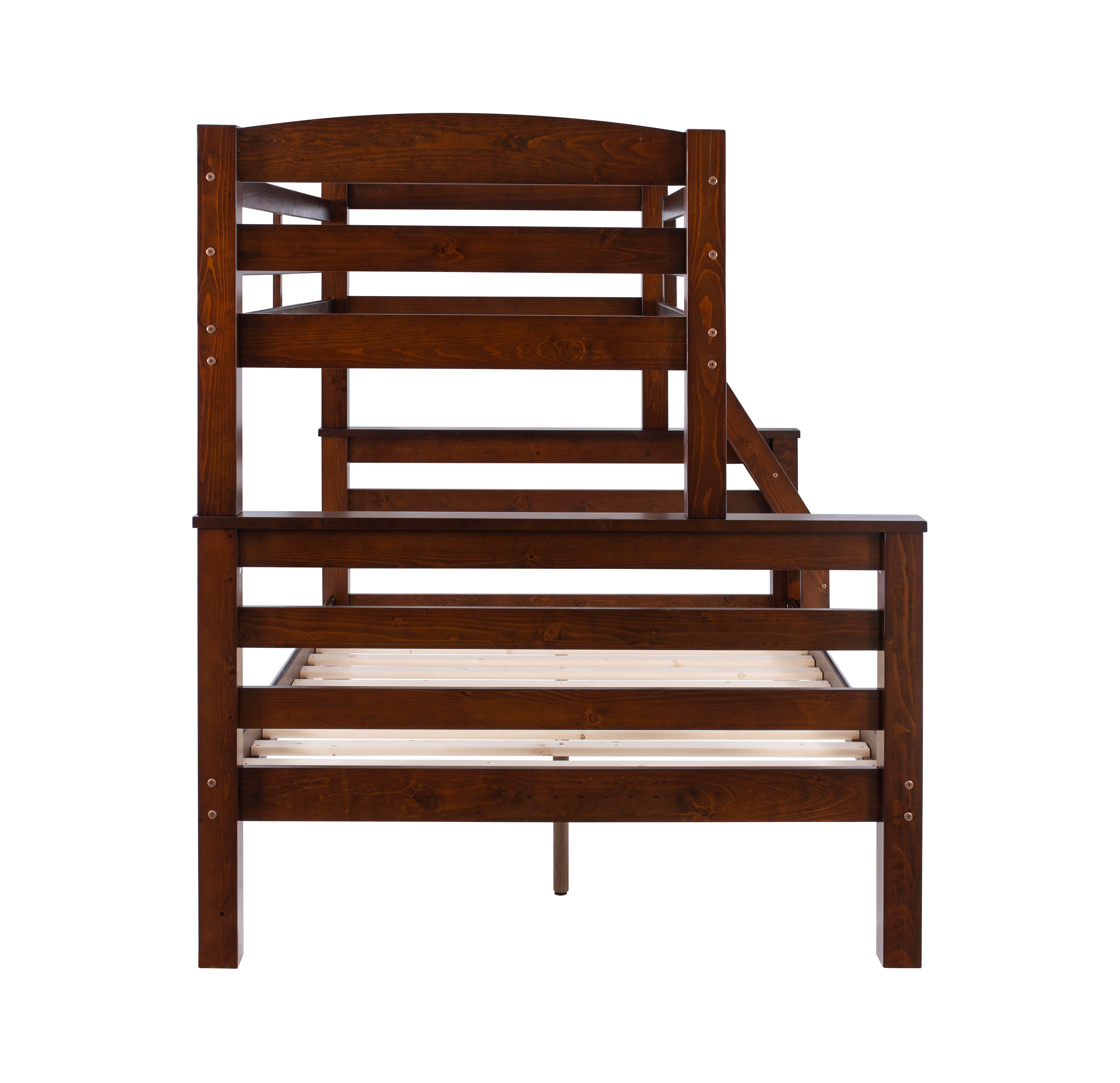 Linon Cale Twin Over Full Bunk Bed, Espresso, large