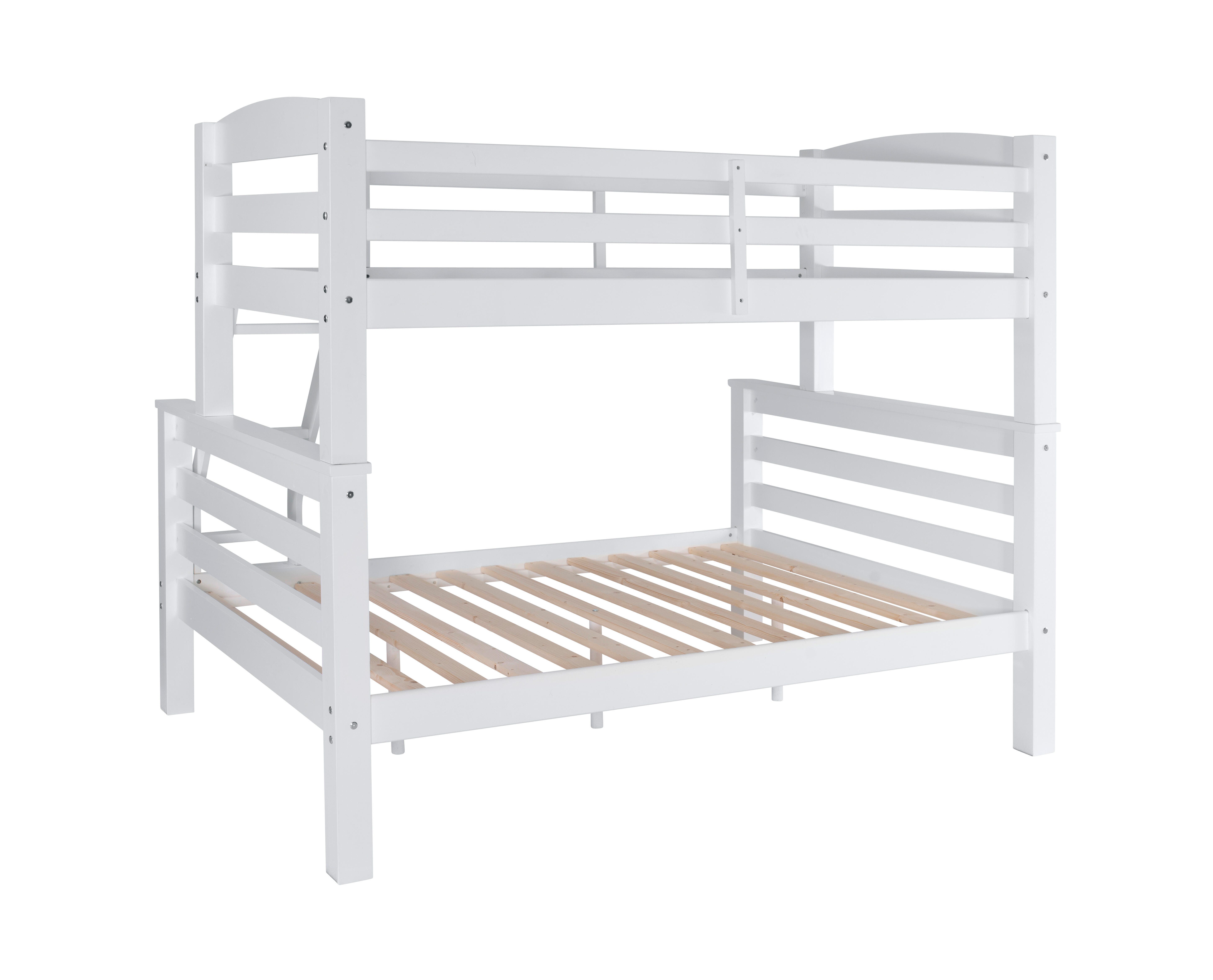 Linon Cale Twin Over Full Bunk Bed, White, large