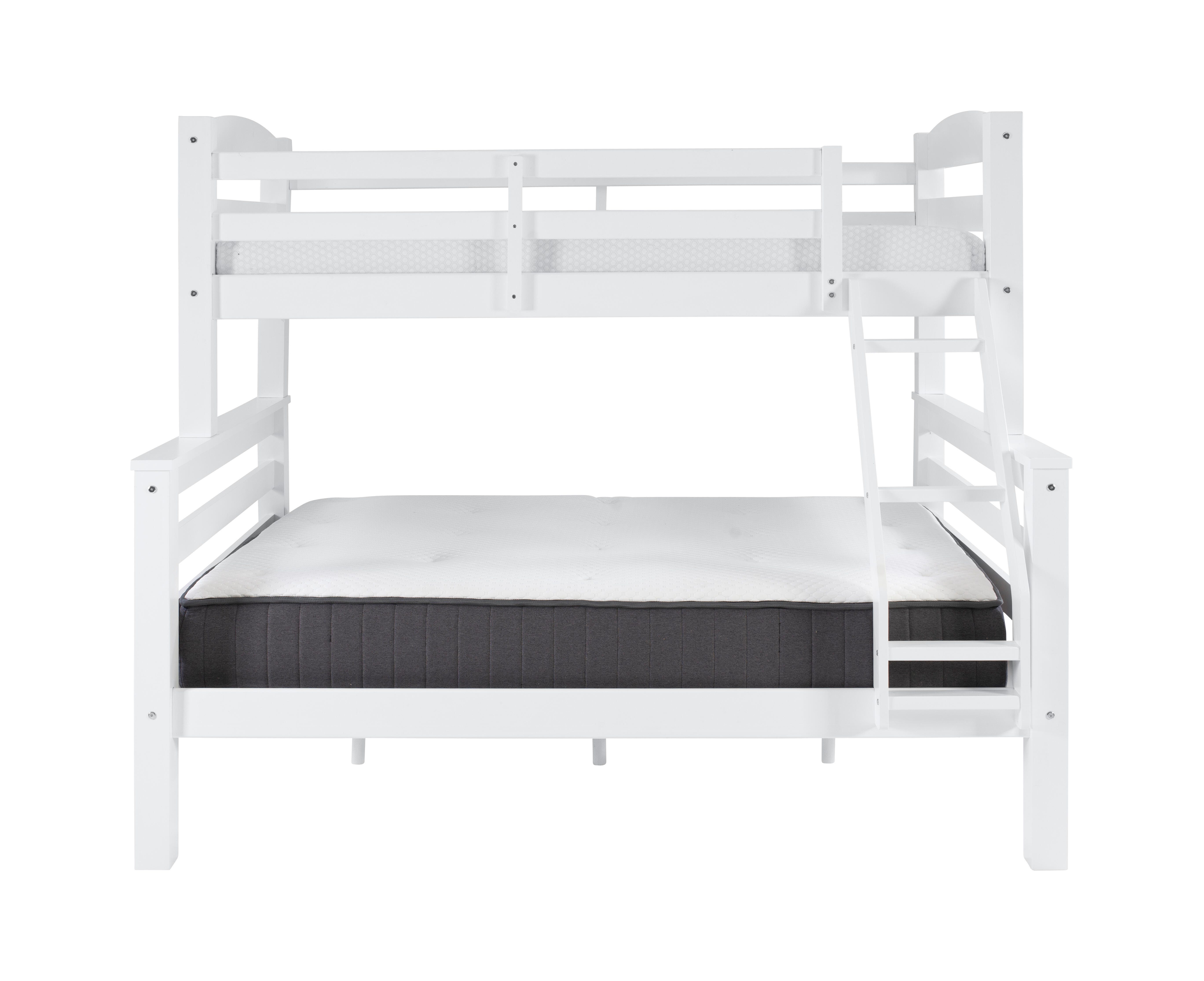 Linon Cale Twin Over Full Bunk Bed, White, large