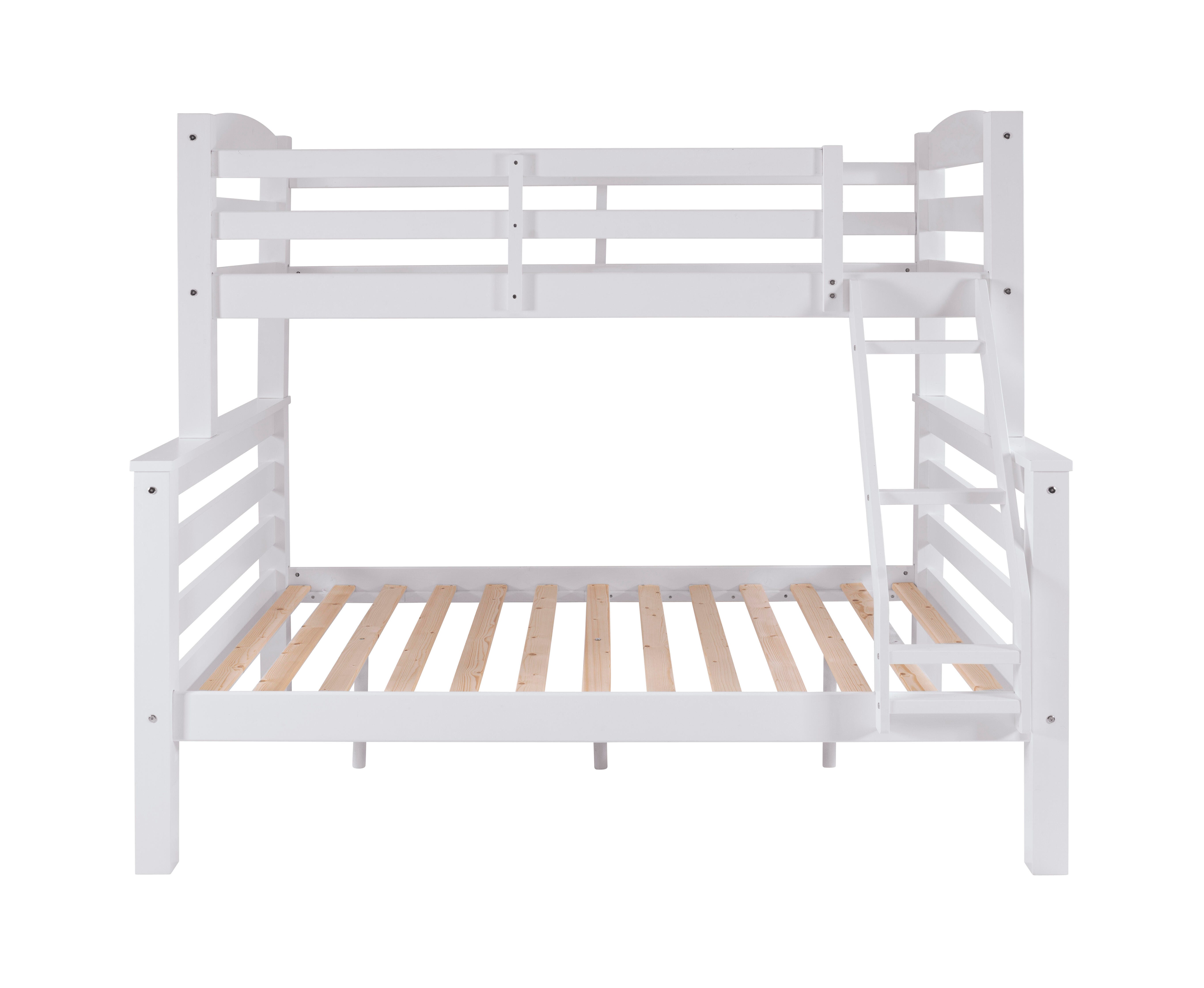 Linon Cale Twin Over Full Bunk Bed, White, large
