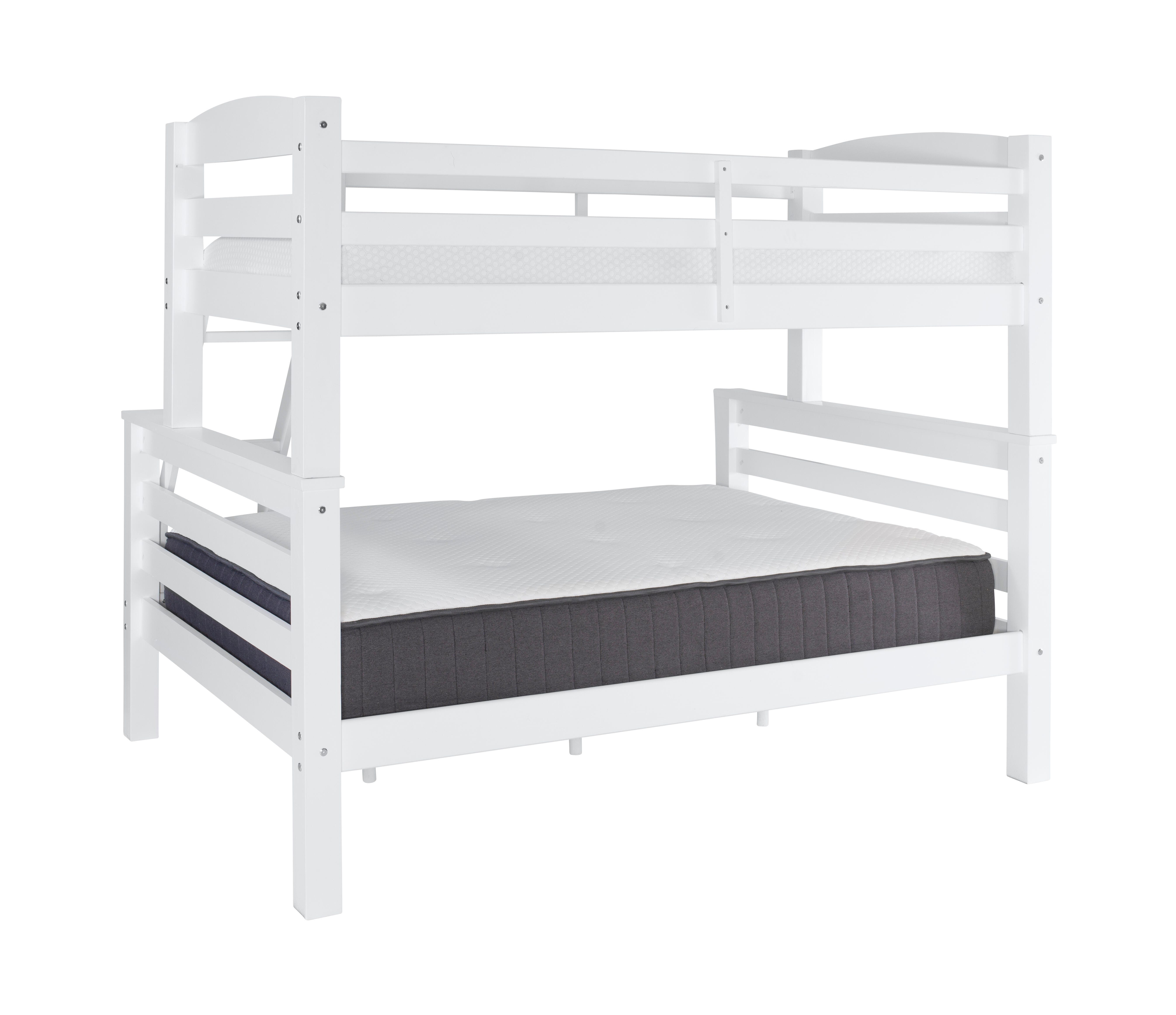 Linon Cale Twin Over Full Bunk Bed, White, large
