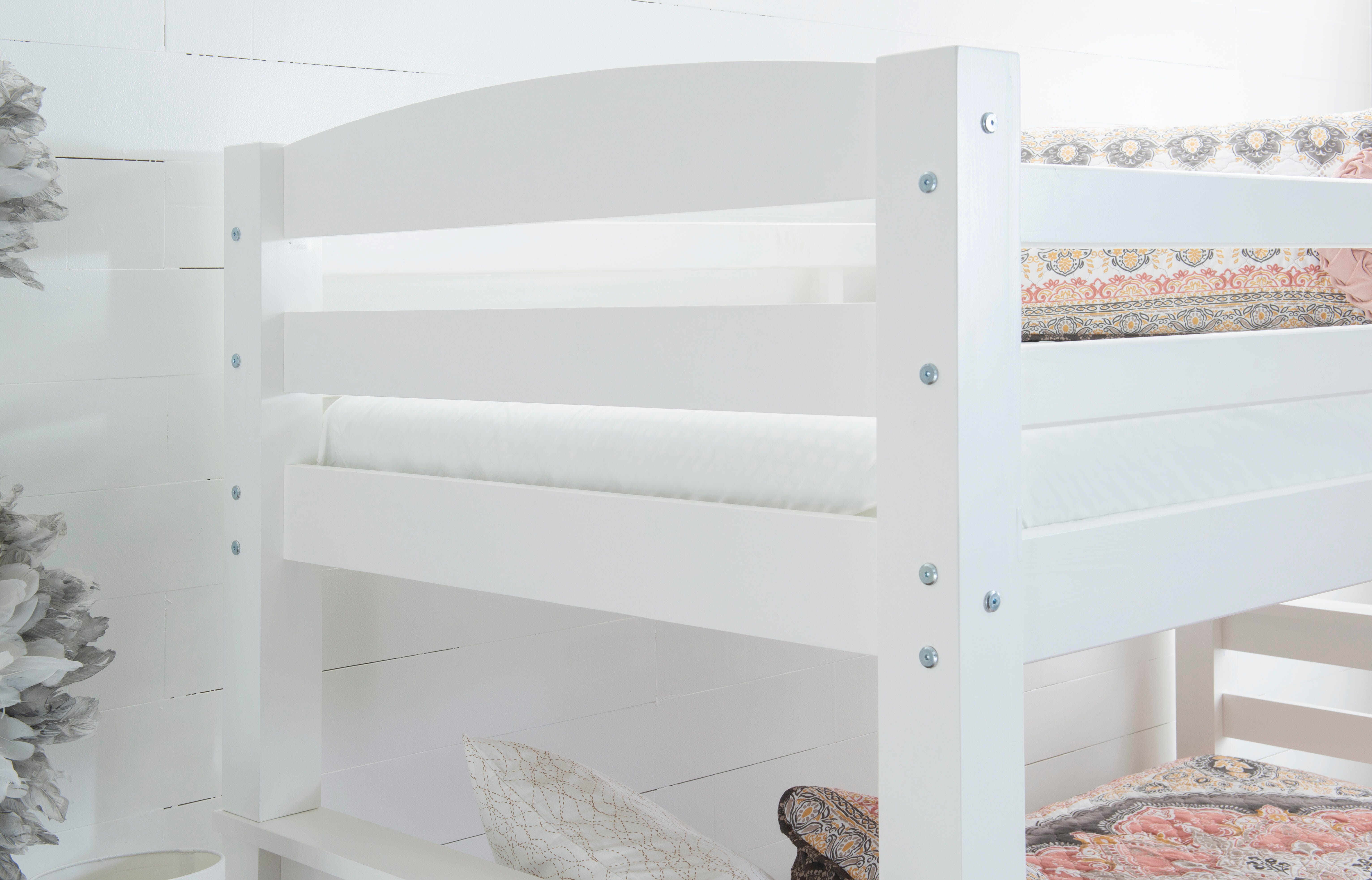 Linon Cale Twin Over Full Bunk Bed, White, large