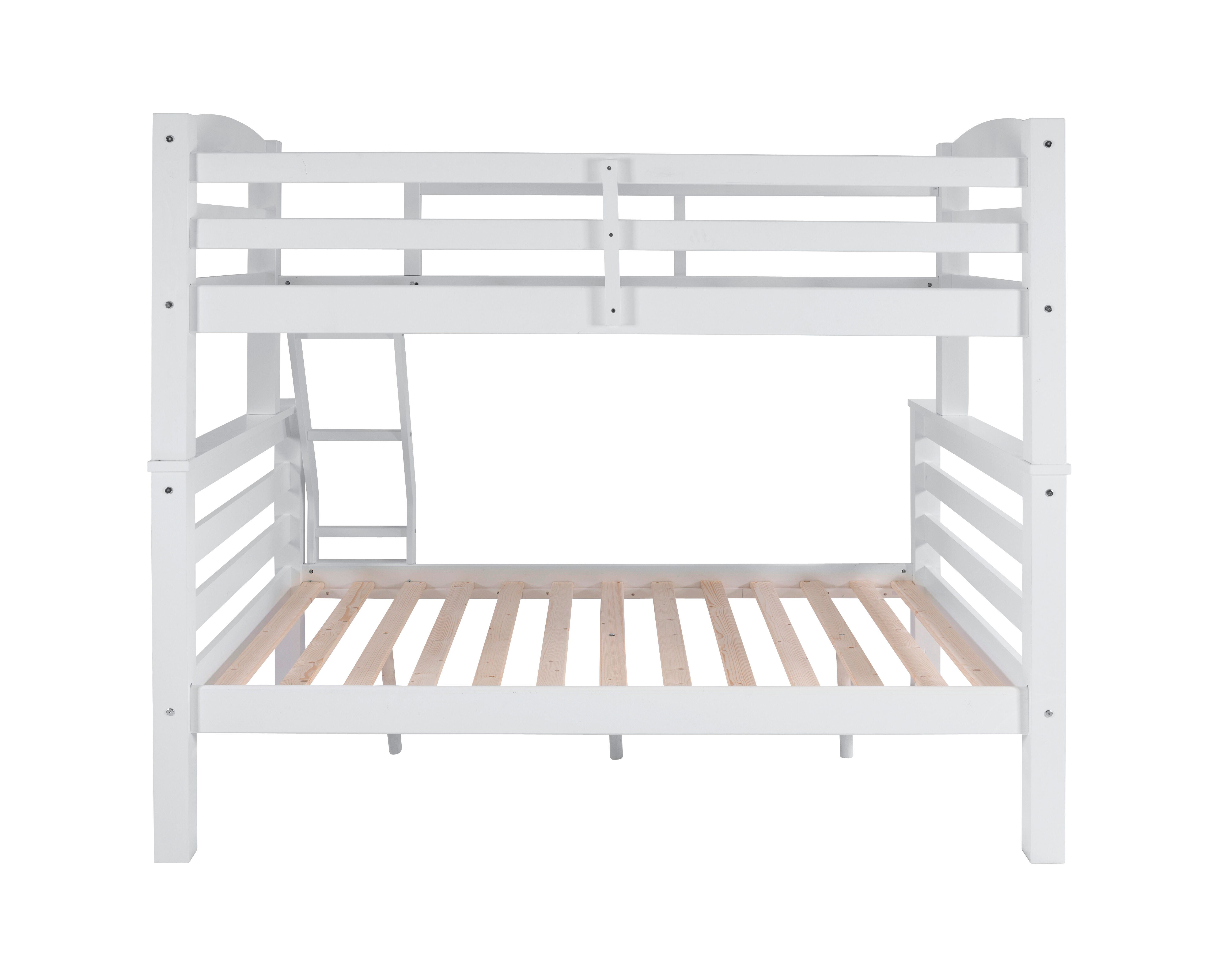 Linon Cale Twin Over Full Bunk Bed, White, large
