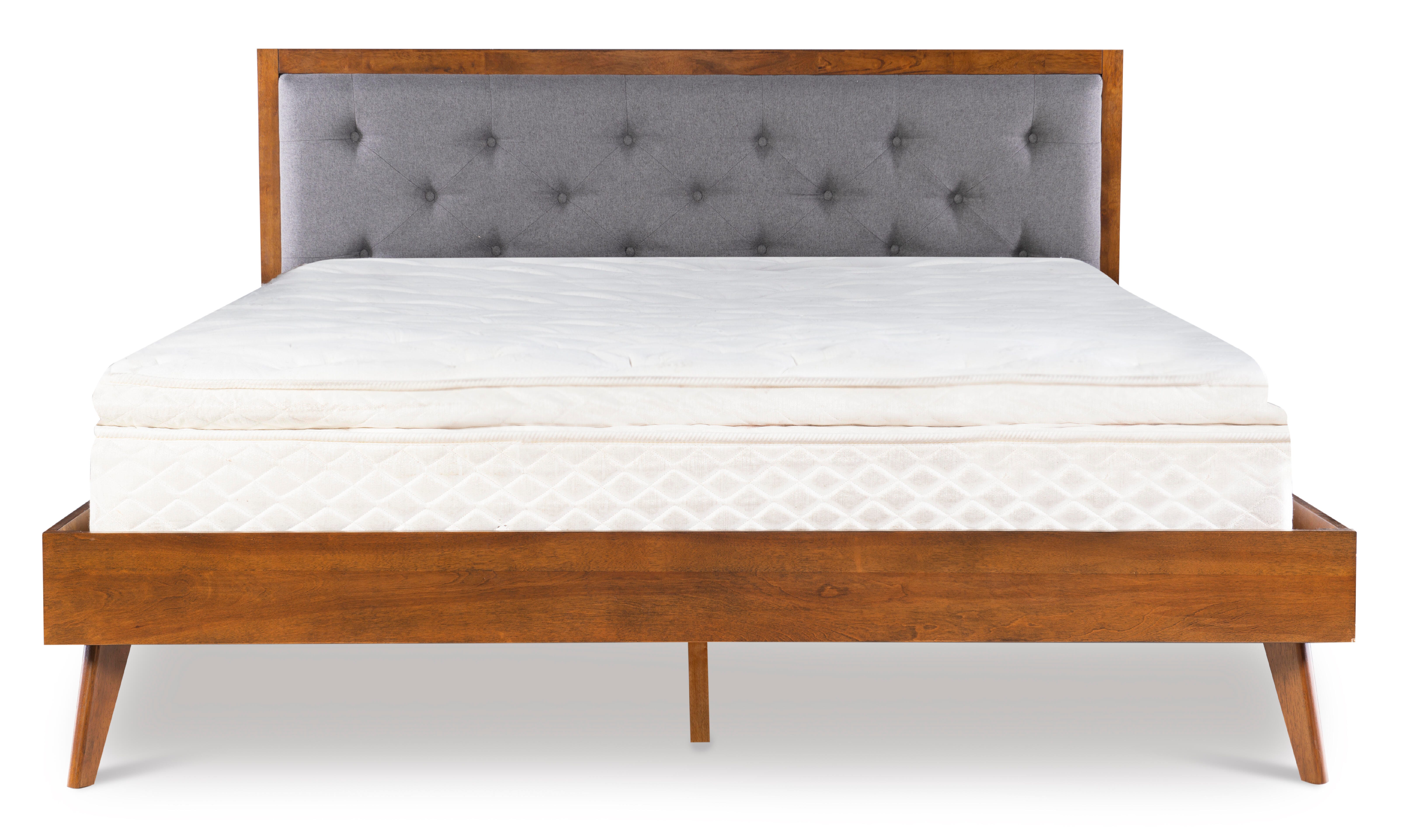 Linon Adair King Platform Bed, Brown/Gray, large