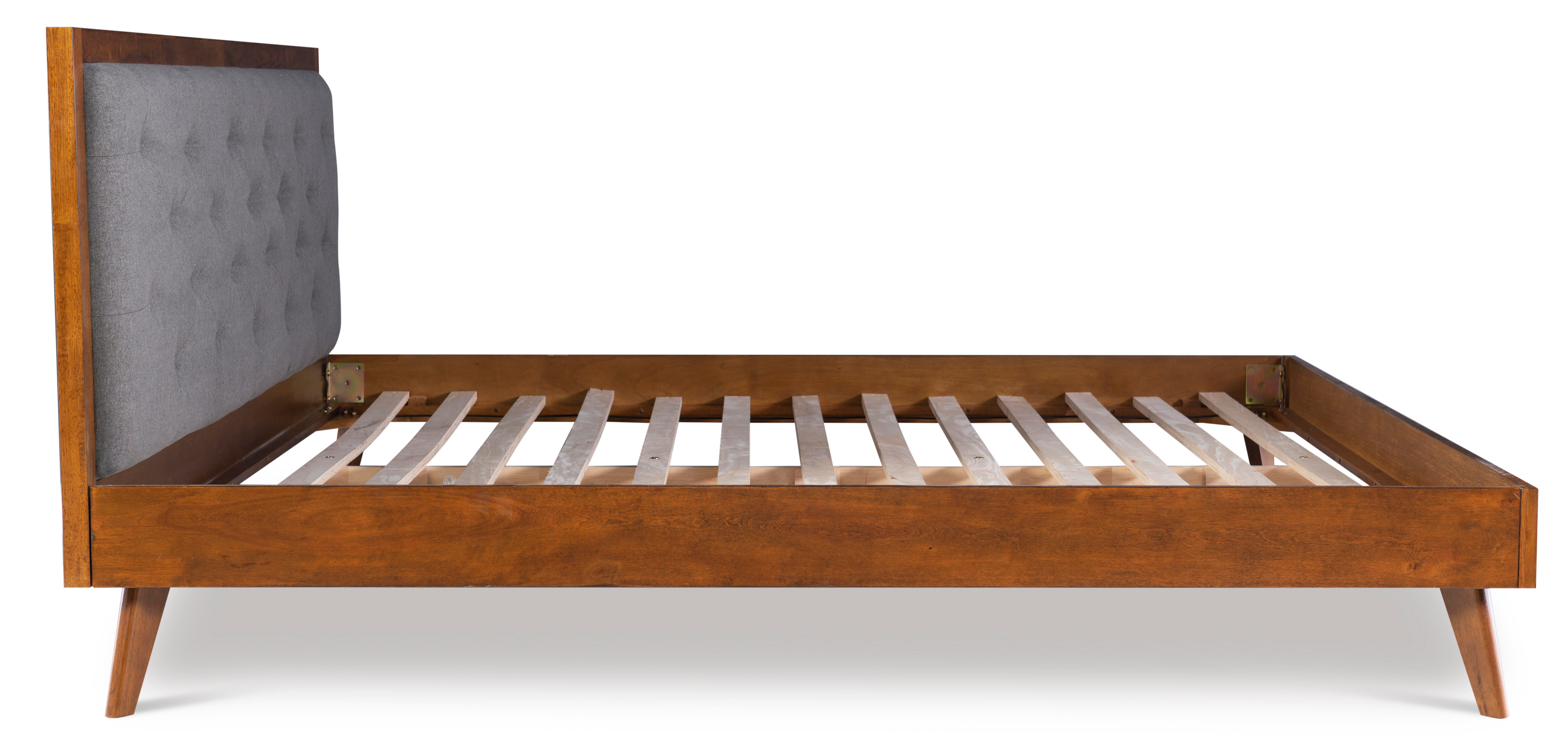 Linon Adair King Platform Bed, Brown/Gray, large