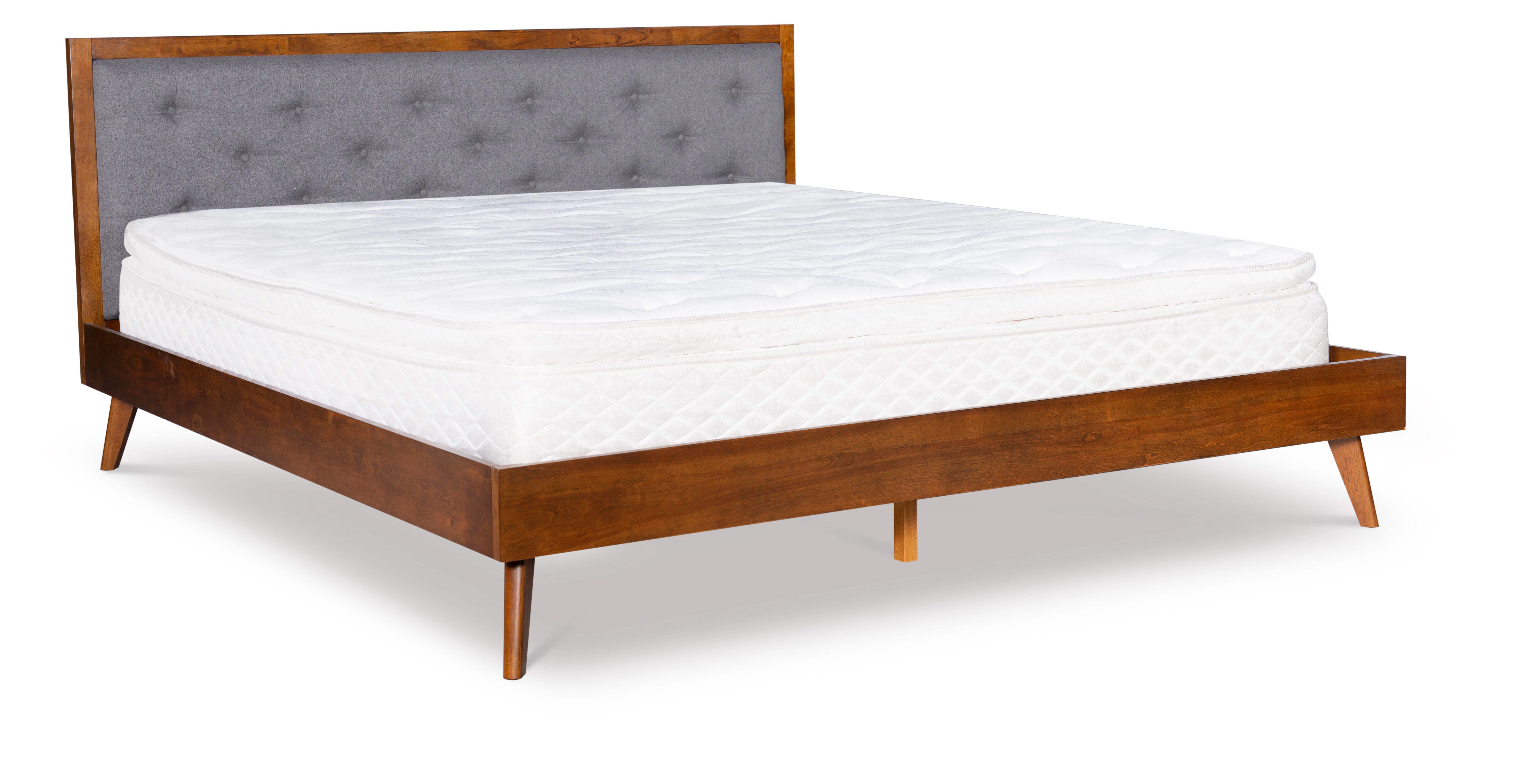 Linon Adair King Platform Bed, Brown/Gray, large