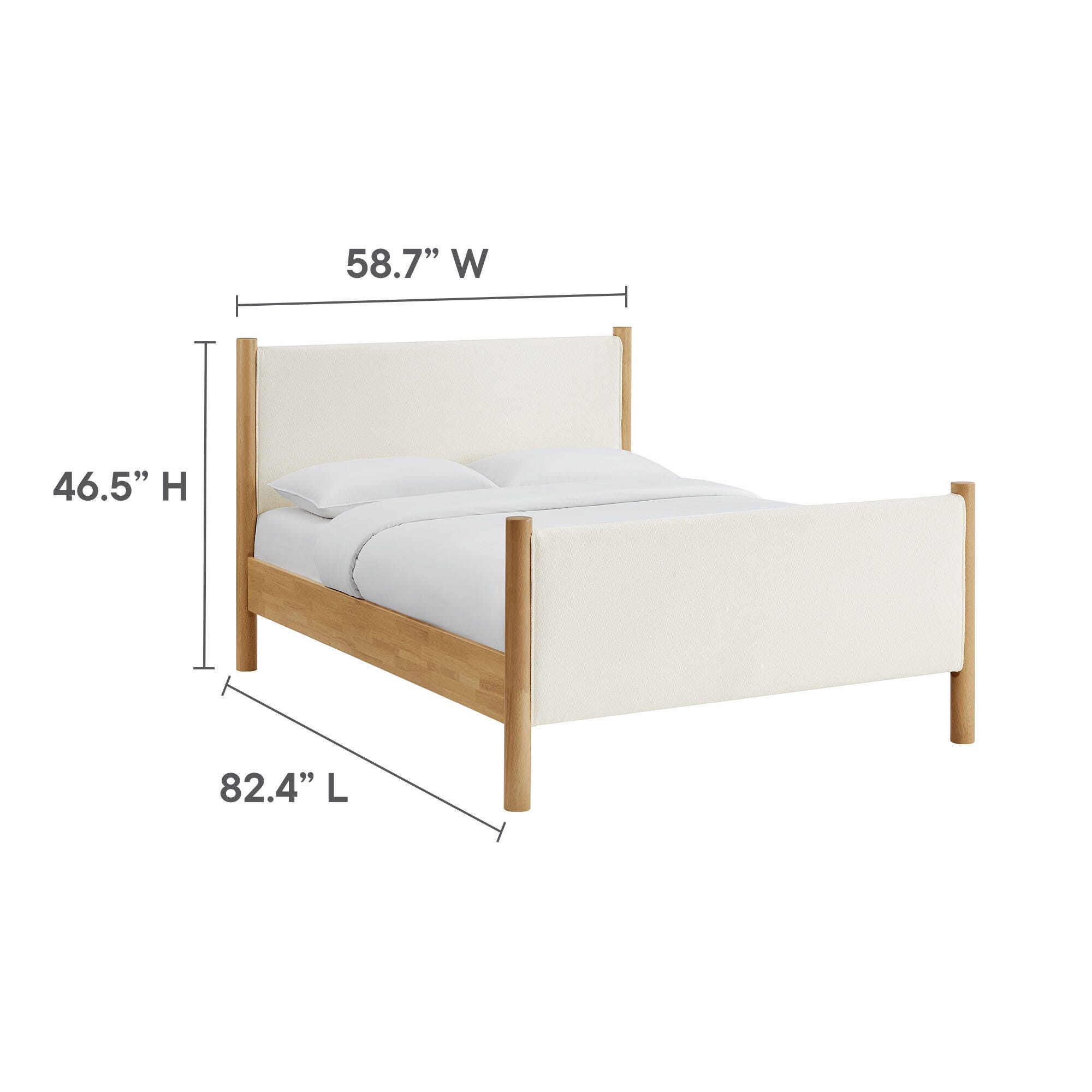 Modway Maven Full Platform Bed, Feather White/Oak, large