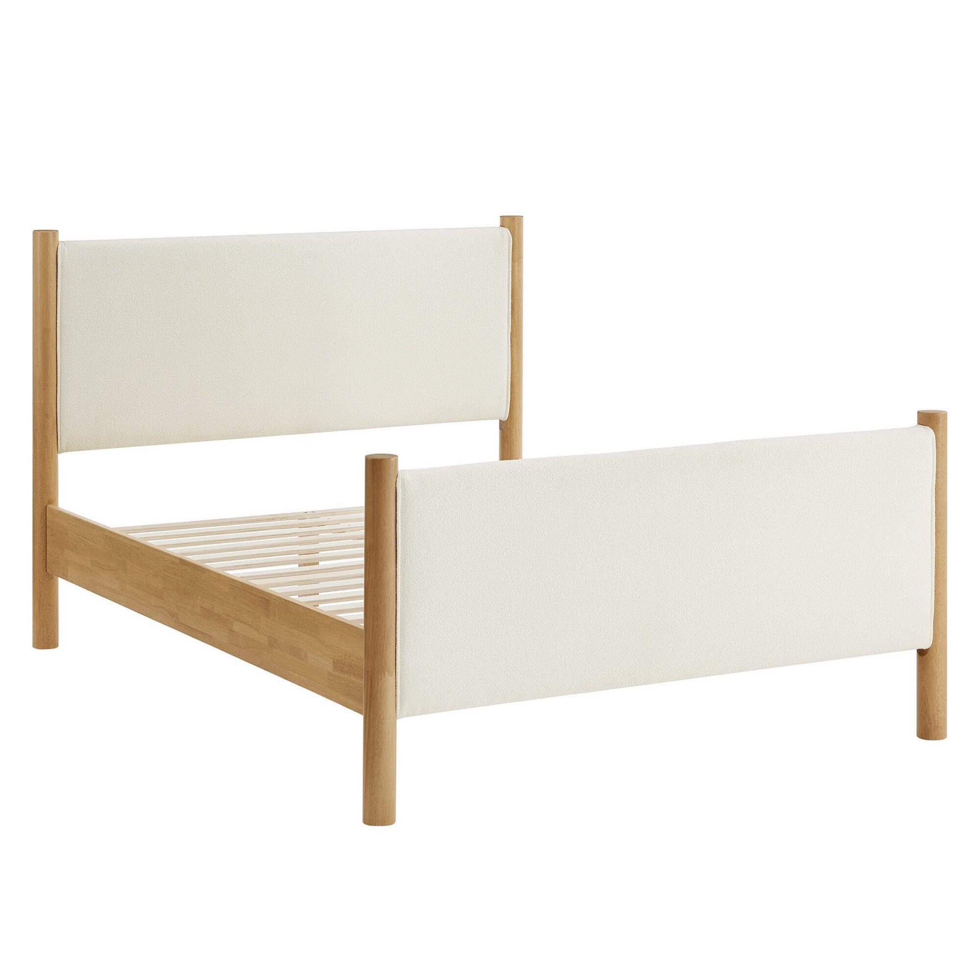 Modway Maven Full Platform Bed, Feather White/Oak, large